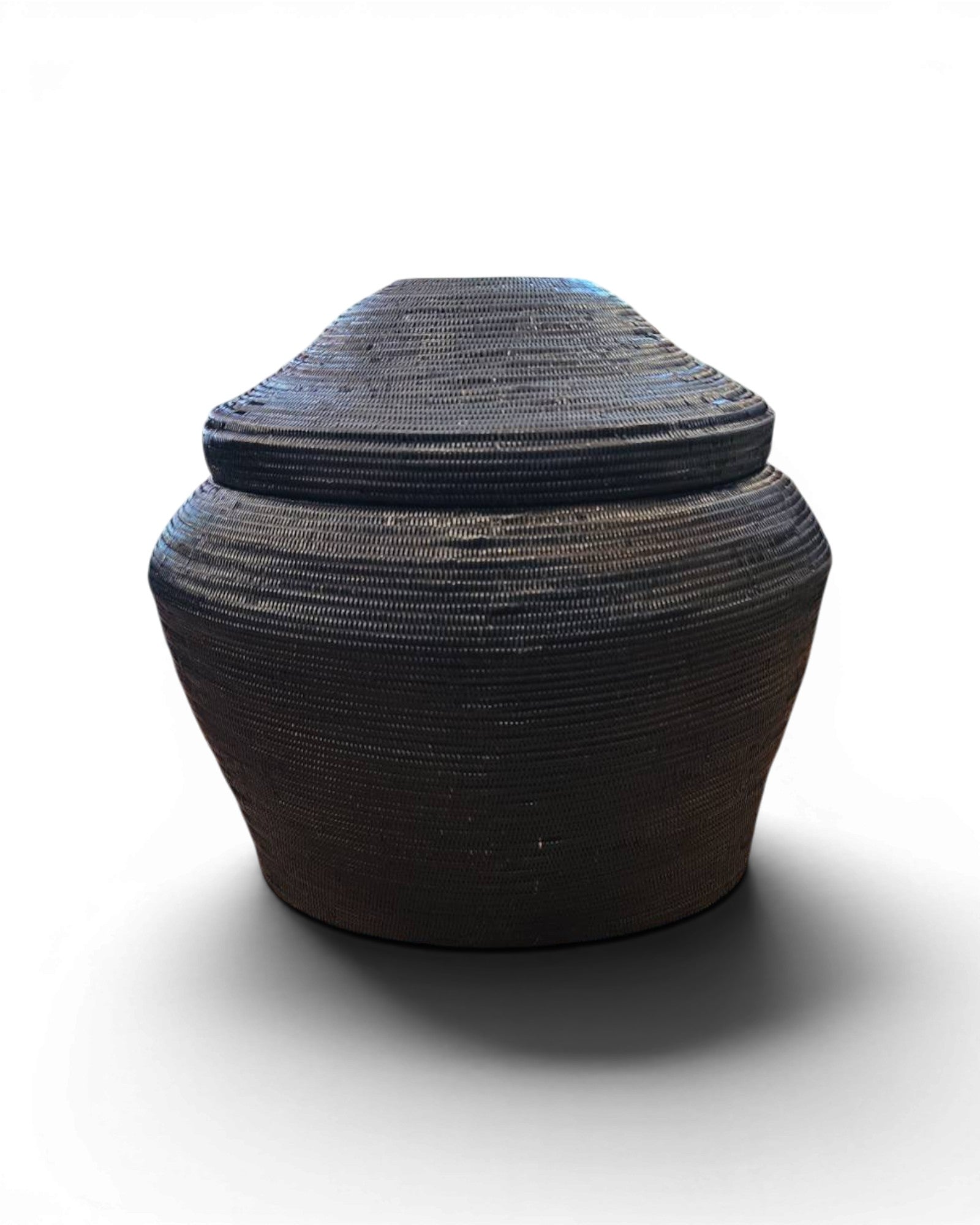 Yan Lipao Lidded Basket - Dark Brown/Black