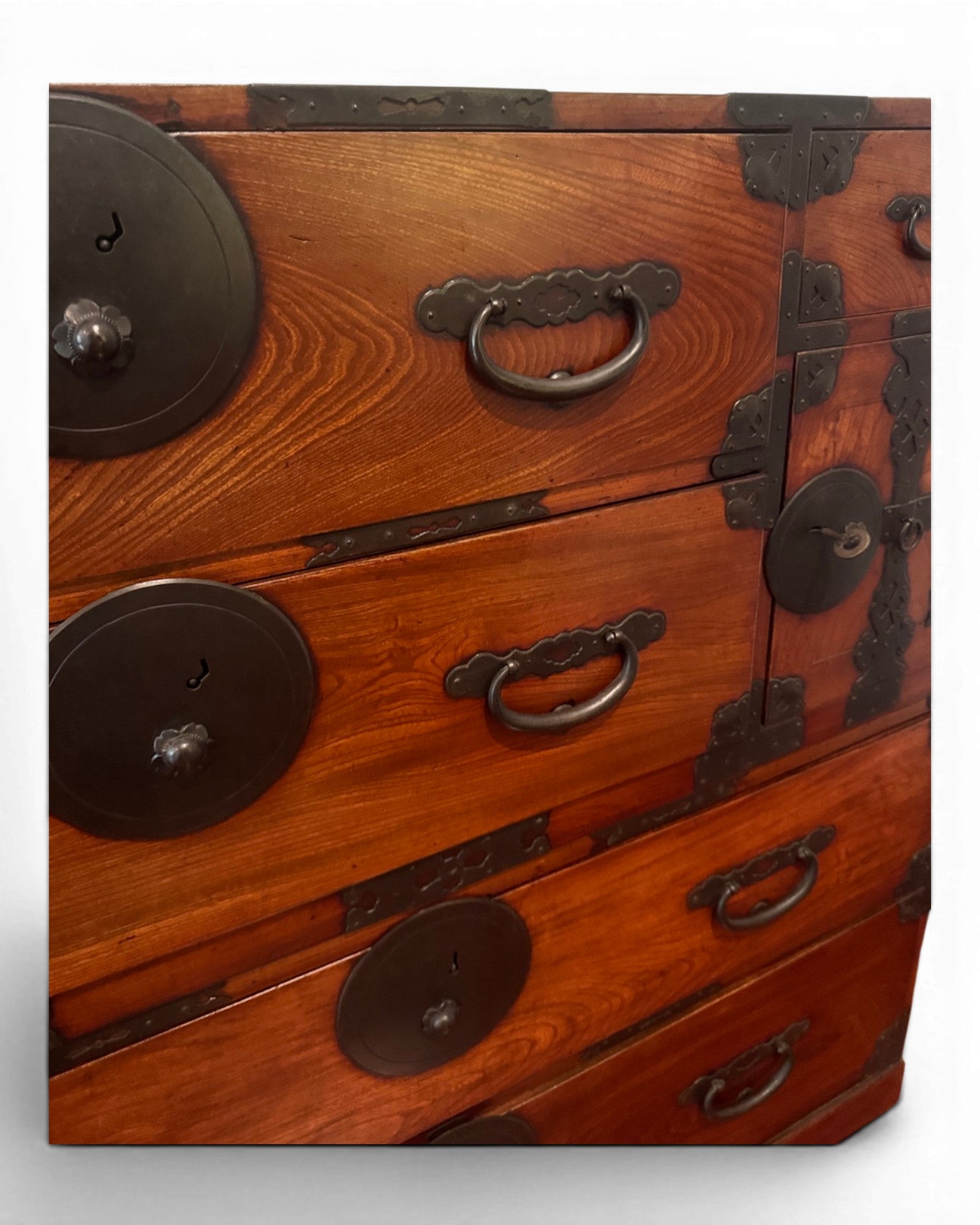 Nihonmatsu Keyaki Bridal Tansu Chest with Brass Fittings