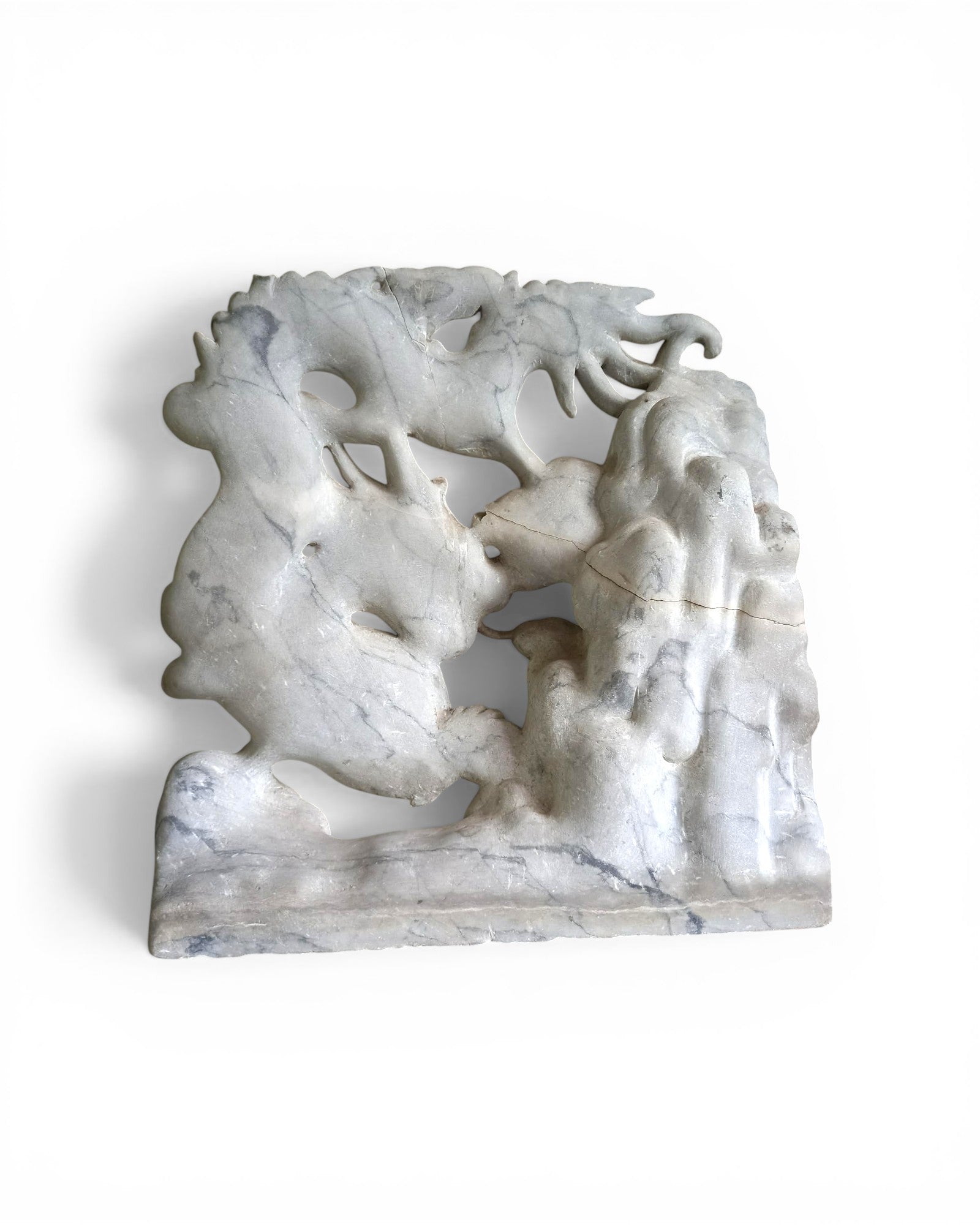 Carved Marble Dragon & Qilin Sculpture - Surround Living - 6