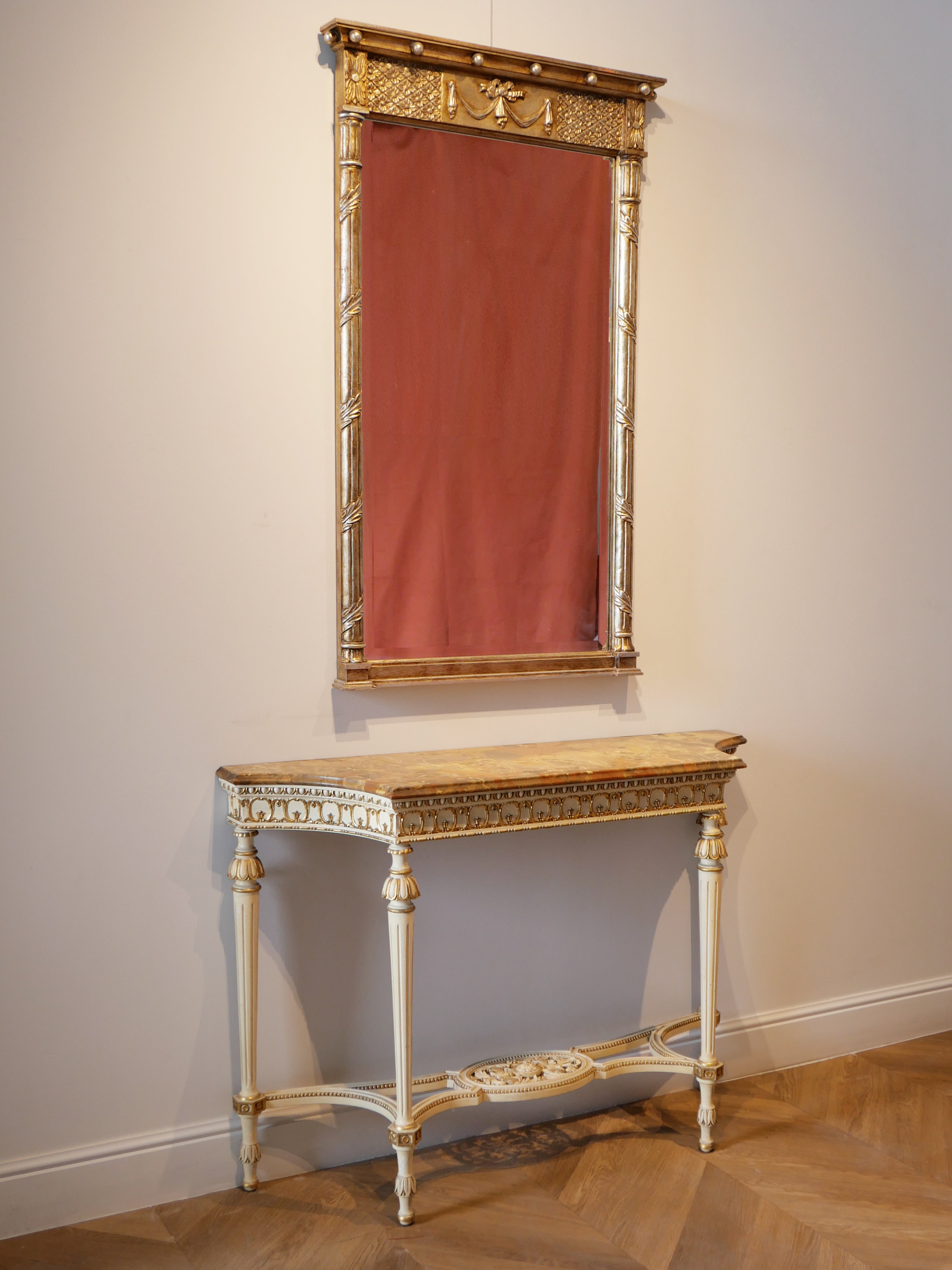 Louis XVI-Style Painted and Giltwood Console – Italian