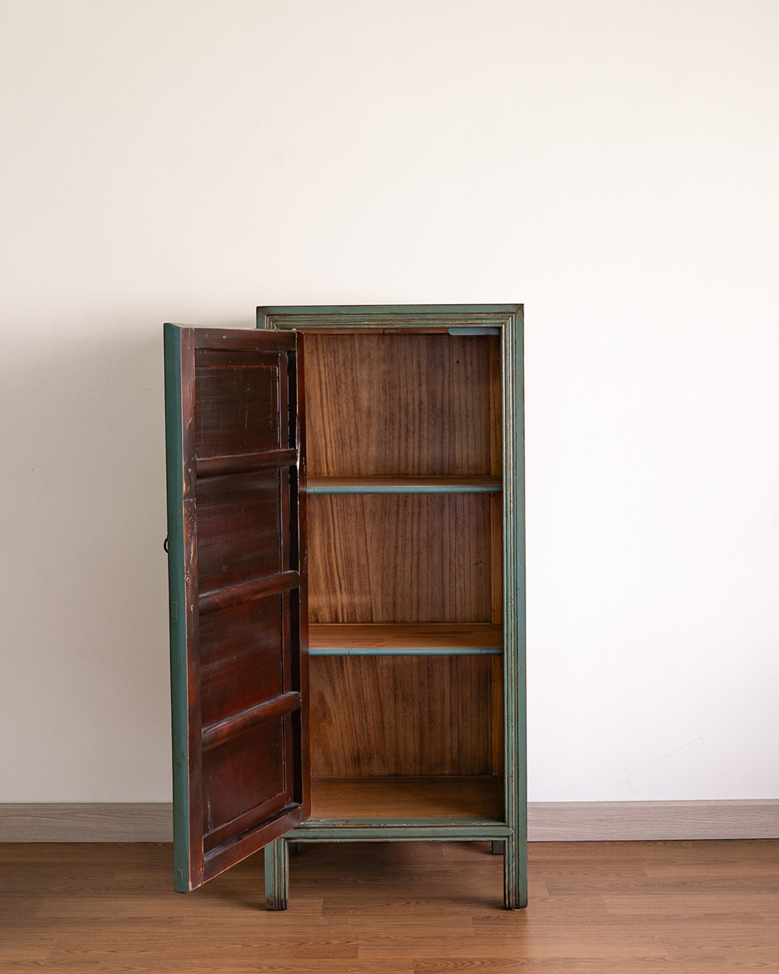 Chinese Cabinet Featuring Salvaged Door with Poem Inscription