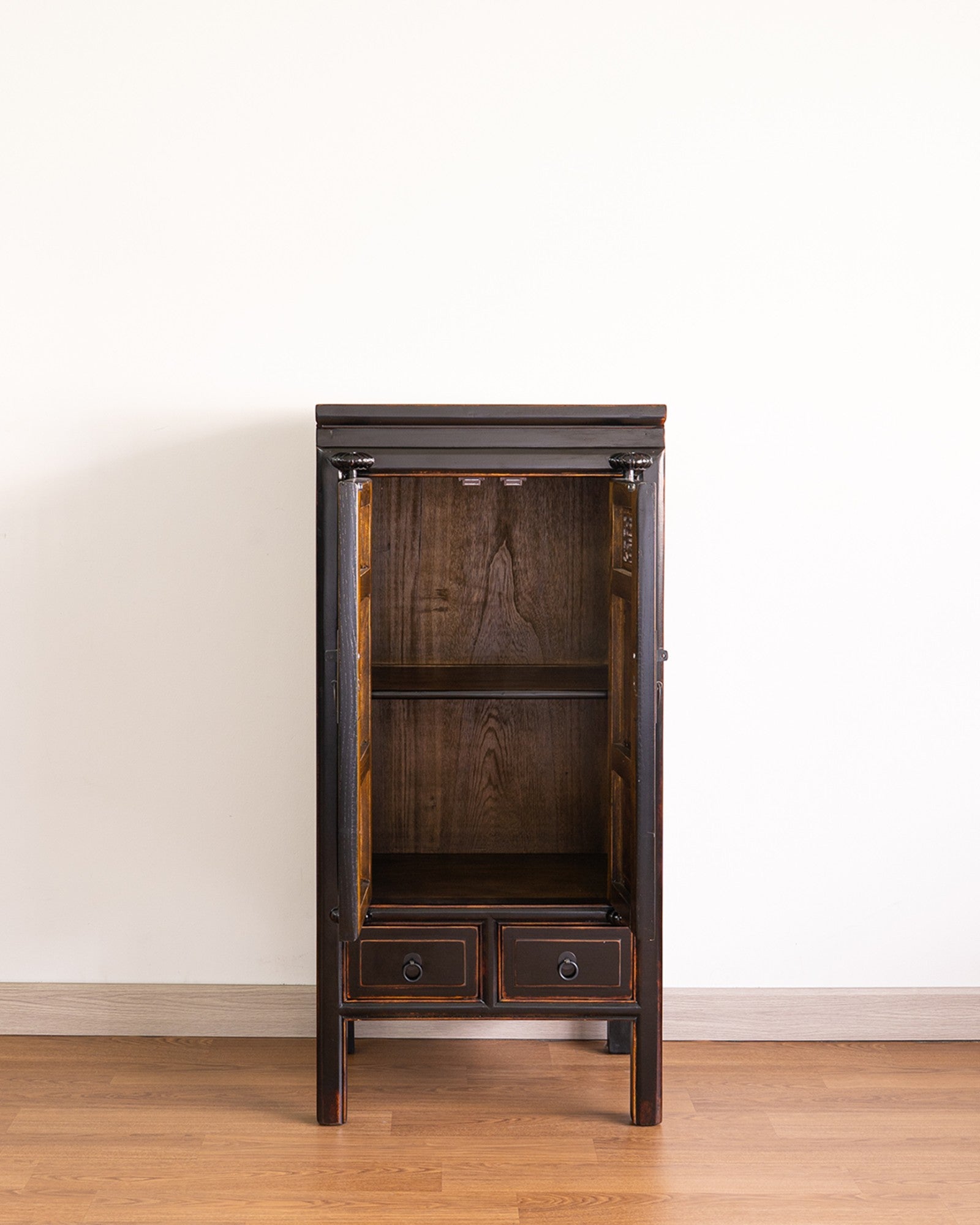 Chinese Small Oriental Carved Cabinet - Reproduction