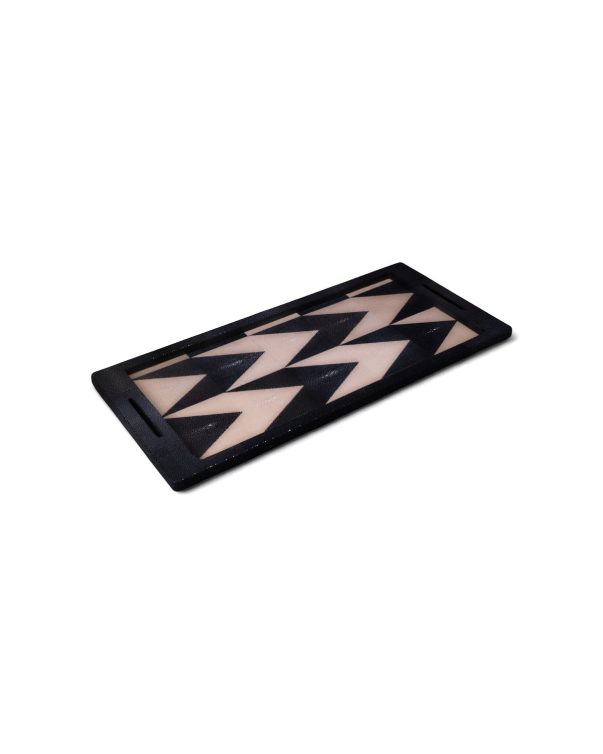 Manu Tray – Medium (Shagreen-Stingray Leather) - Black - Surround Living - 2