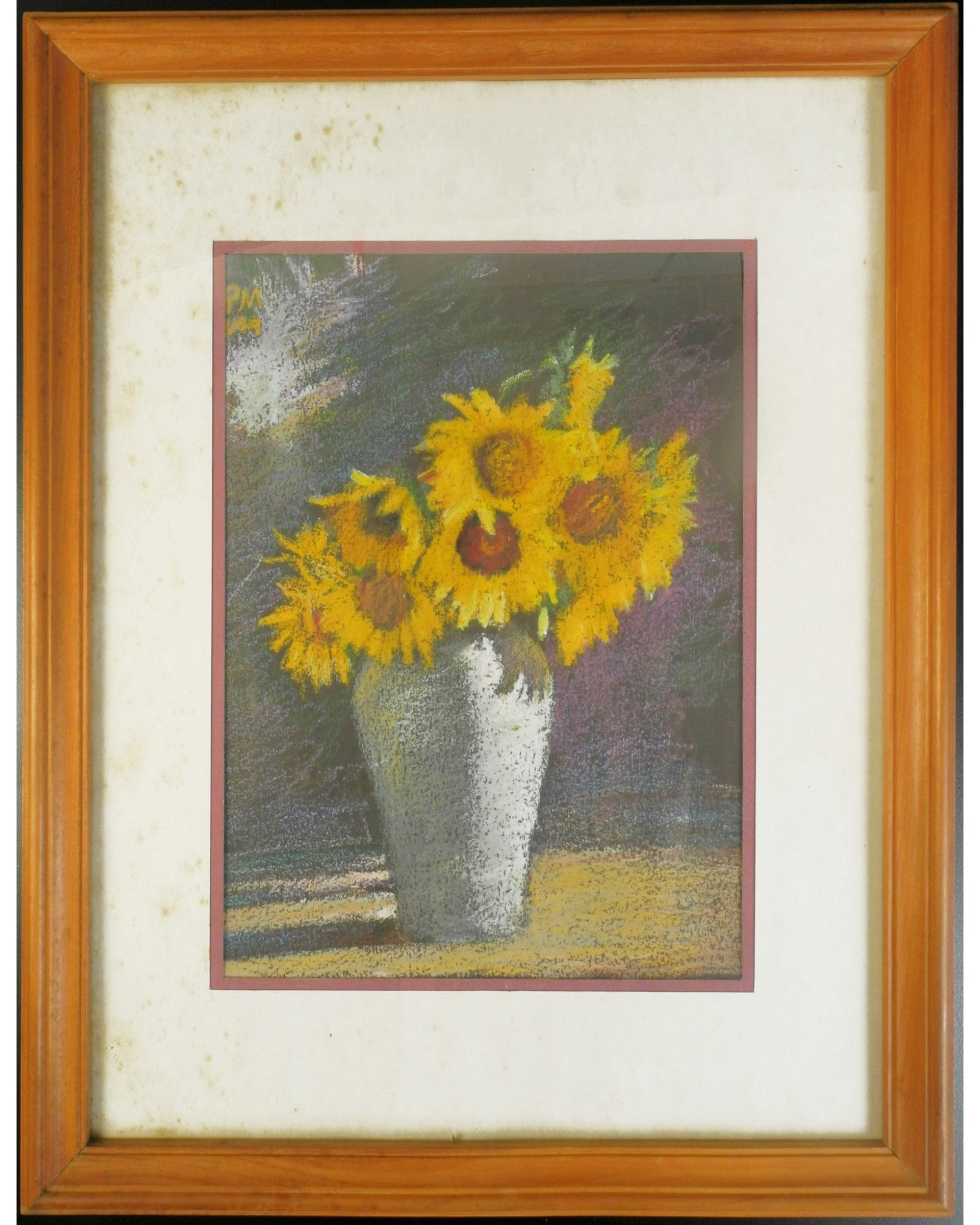 Sunflowers” Pastel Drawing by Win Pe Myint (24 x 35cm) - Surround Living - 2