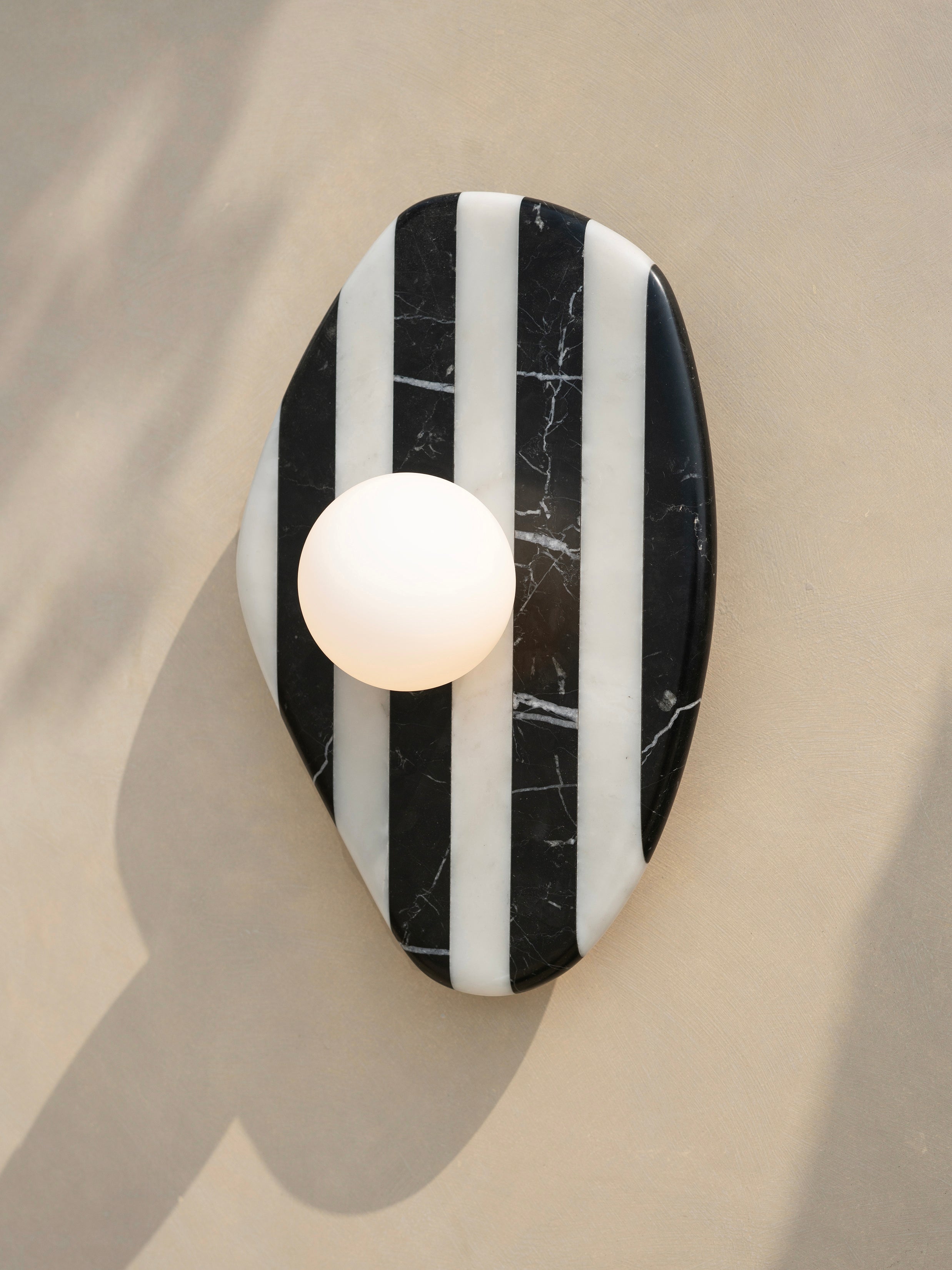 Blob Sconce #1 - Black & White Striped