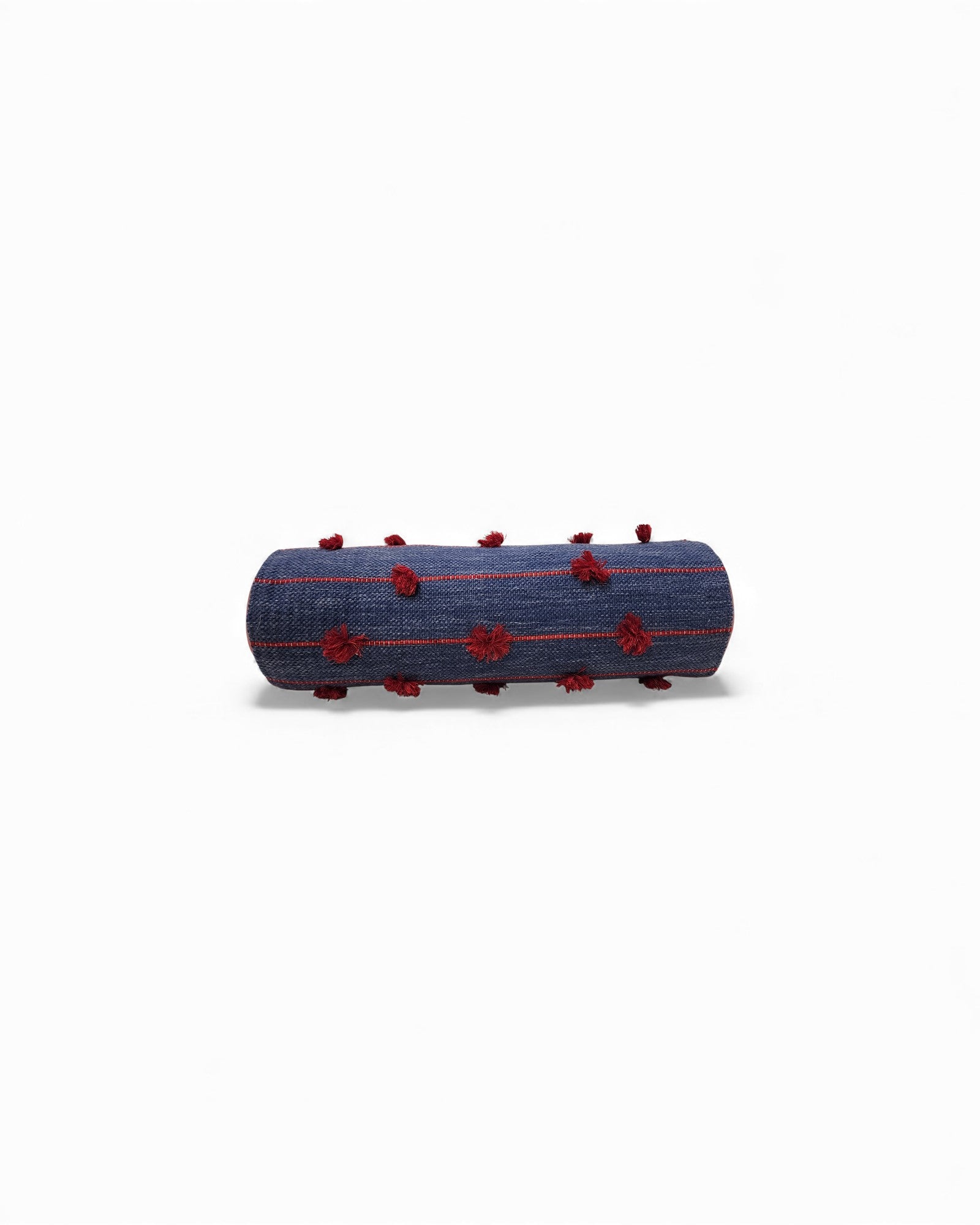 Cylindral Bolster Pillow - Deep Blue & Red
