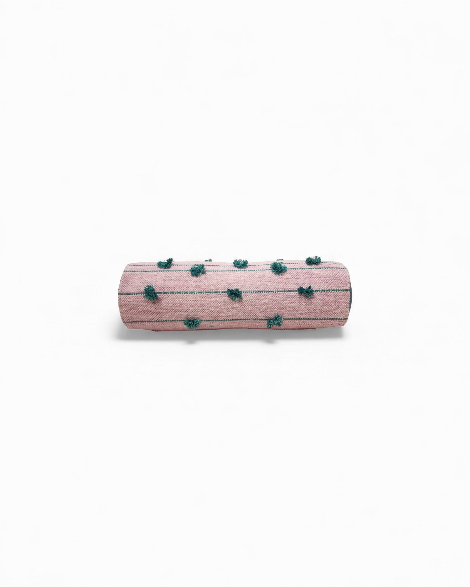Cylindral Bolster Pillow - Pink & Green