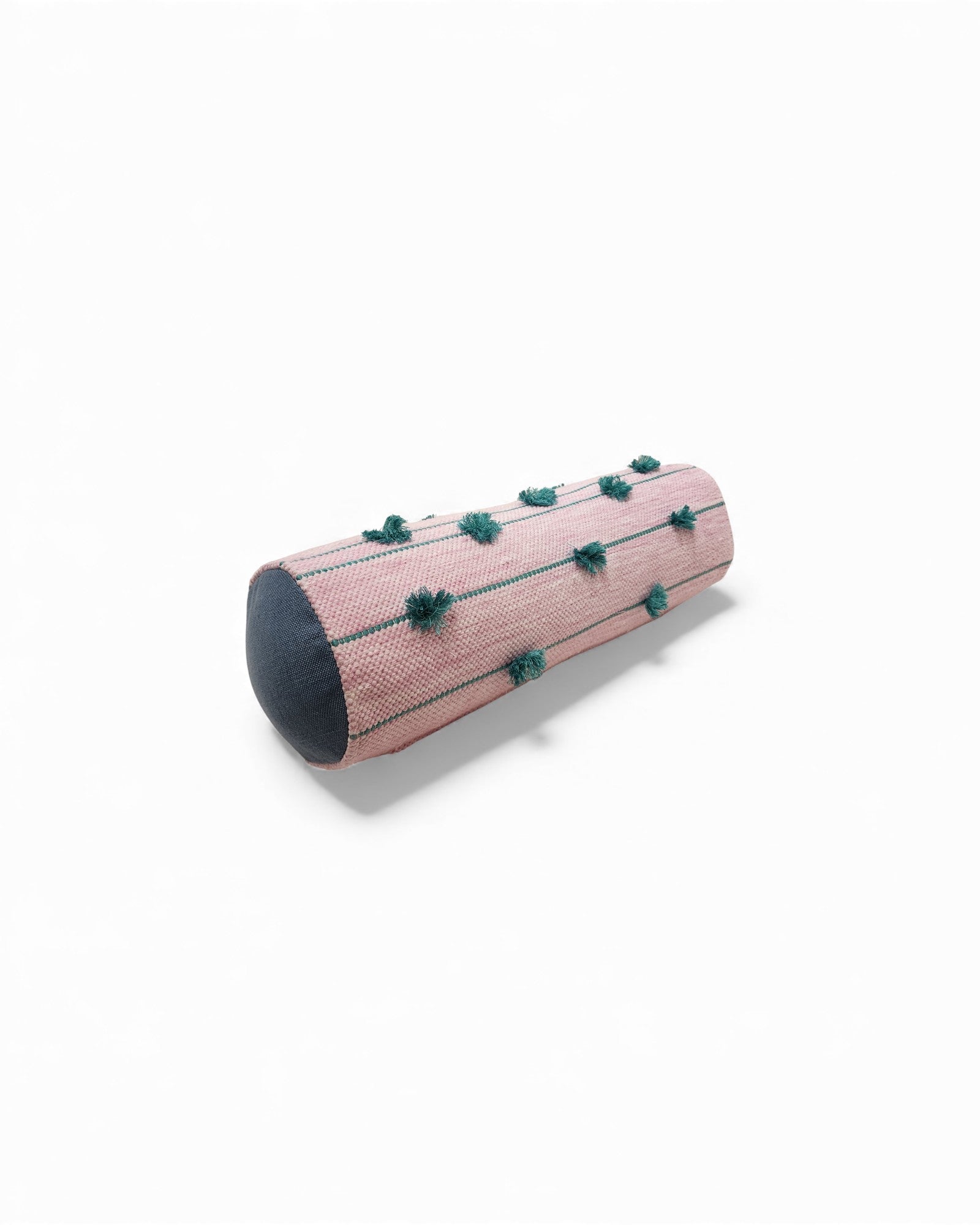 Cylindral Bolster Pillow - Pink & Green