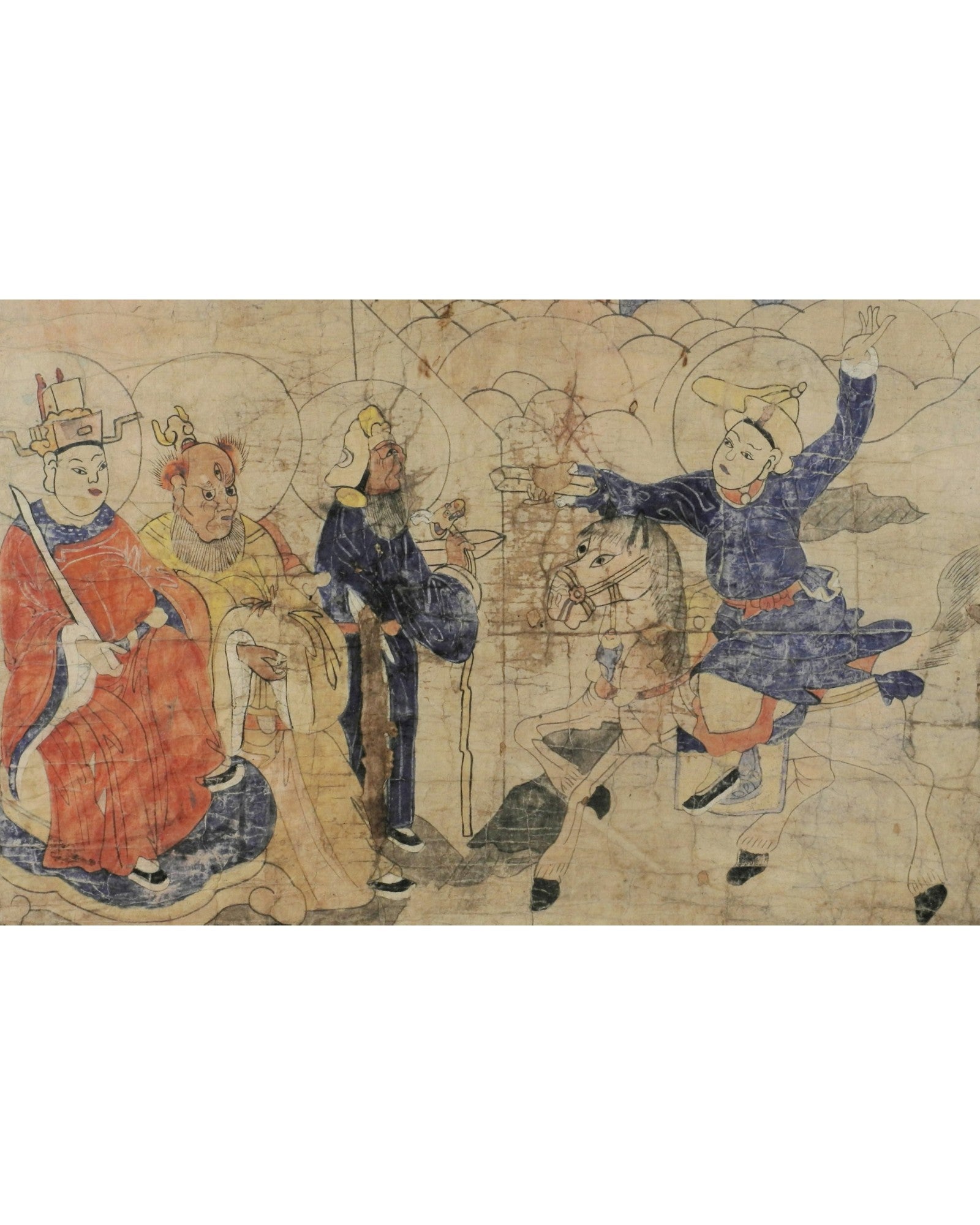 Framed Zhuang Scroll Painting on Mulberry Paper (11 x 142cm) - Surround Living - 6