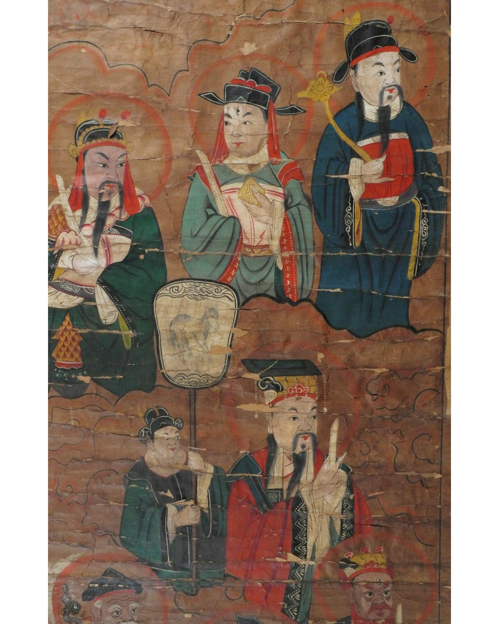 Framed Taoist Scroll Painting on Mulberry or Bamboo Paper (63 x 133cm) - Surround Living - 3