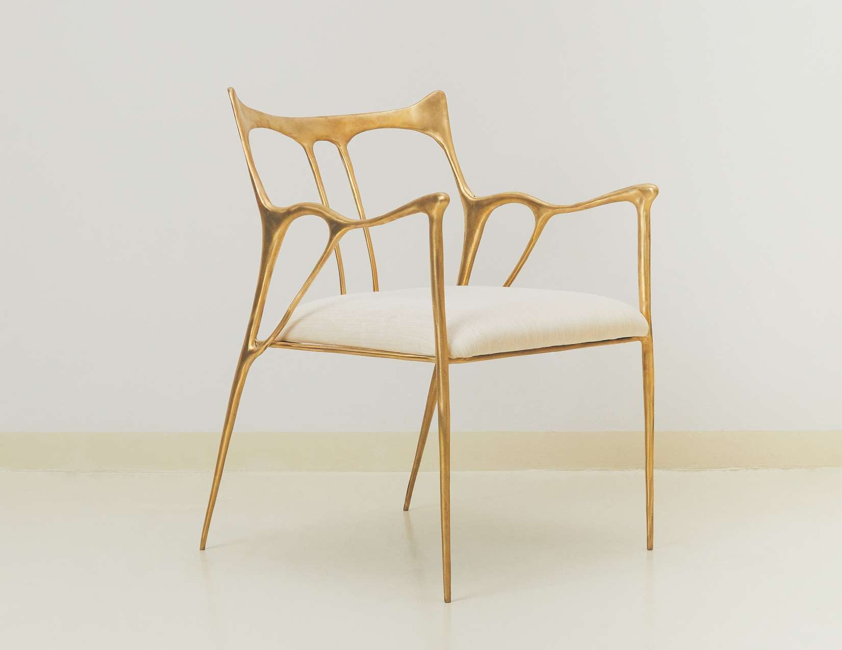 Ink Chair Curved Back M0177 - Polished Brass