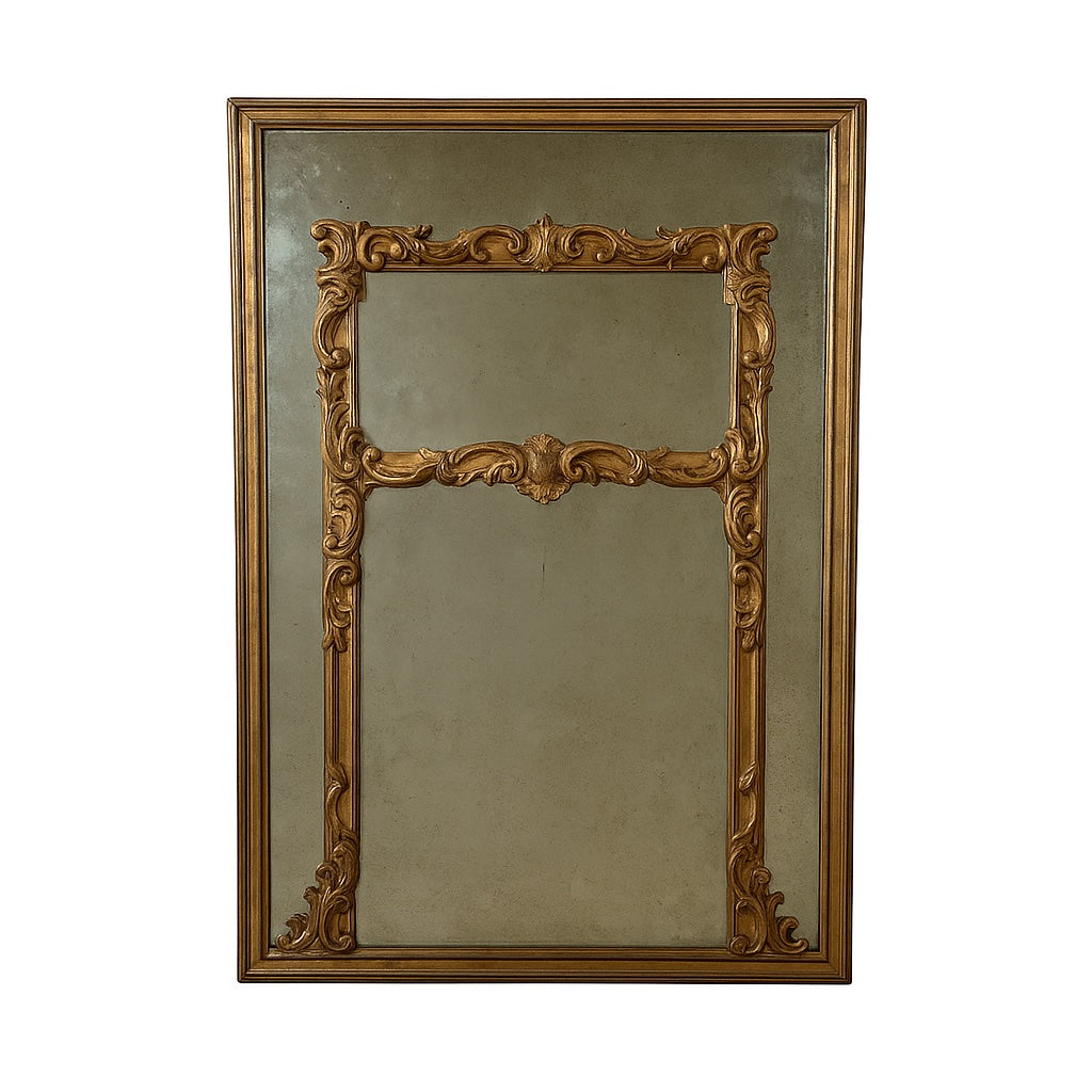 Trumeau Golden Paneled Mirror