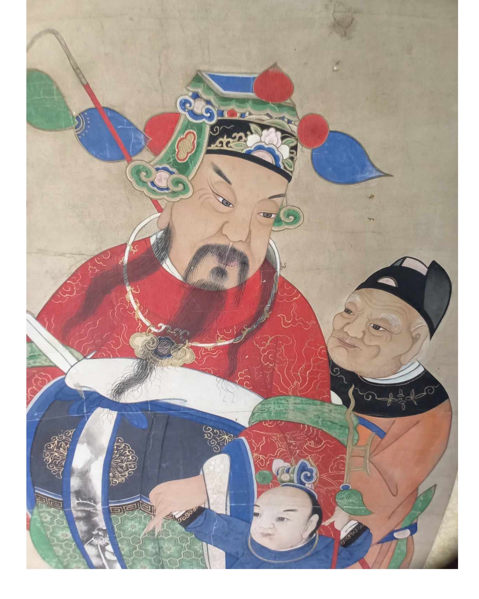 Chinese Painting on Paper - Fu Lu Shou (Three Star Gods) - Surround Living - 4