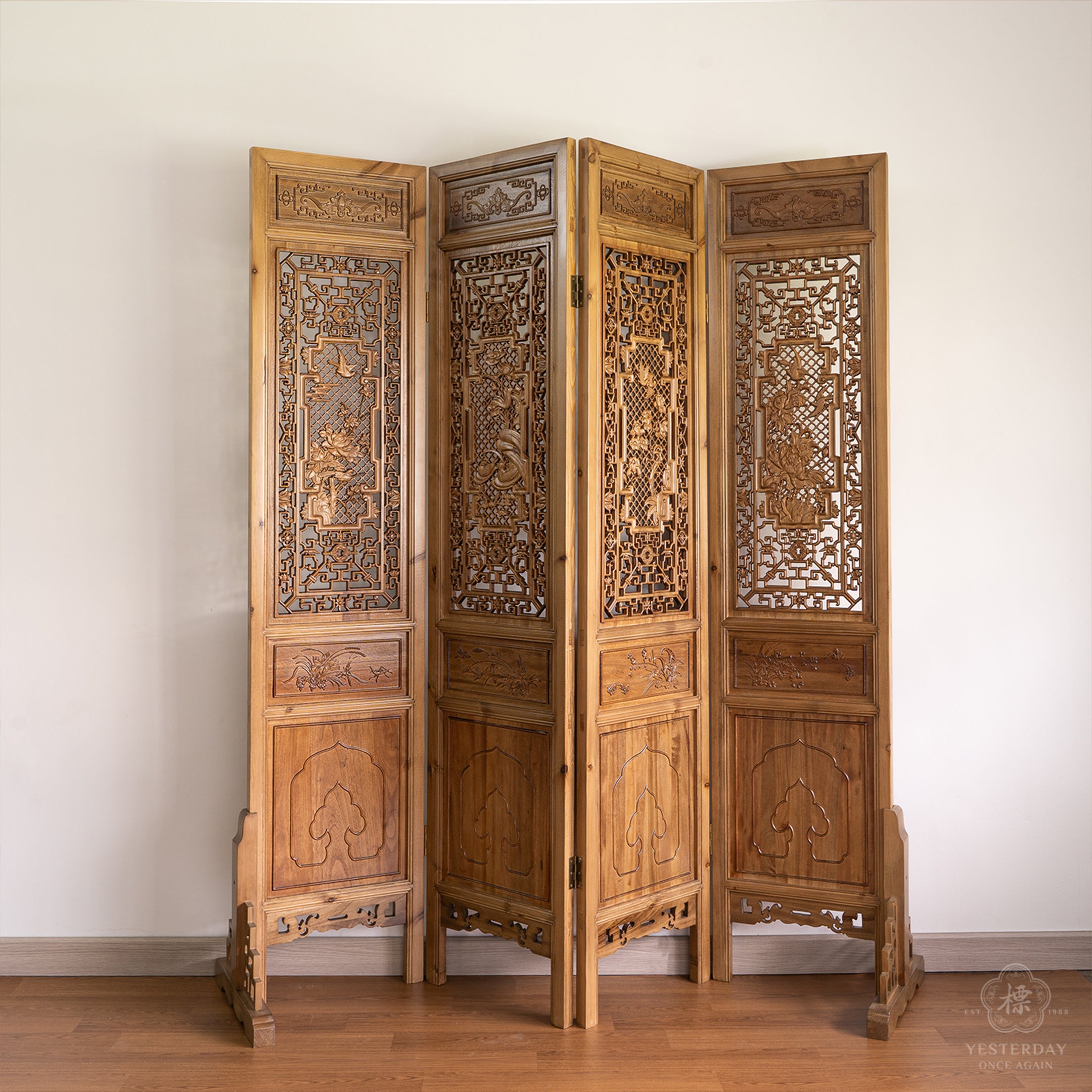 Oriental Wood Carved Panel Decoration