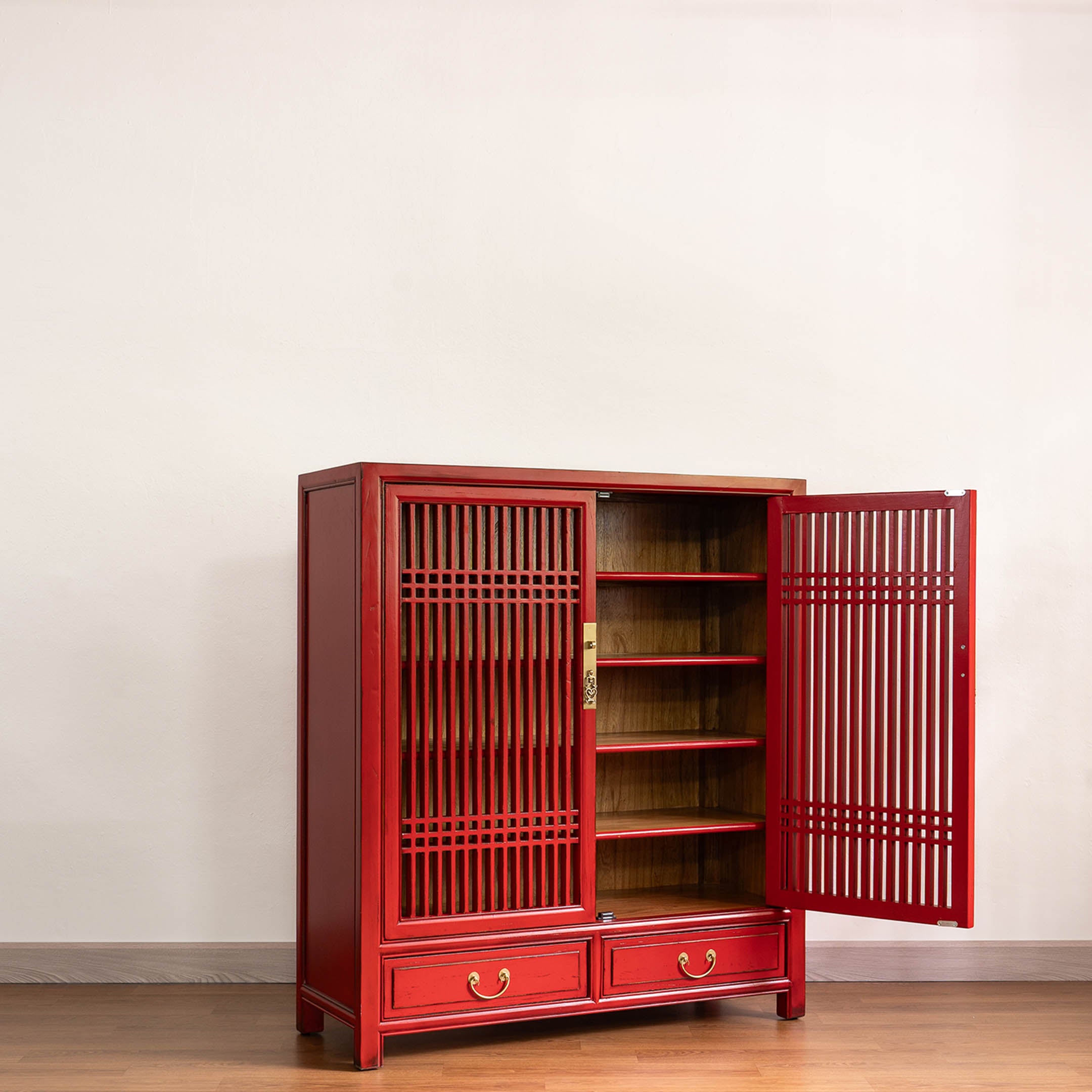 Traditional Lattice Door Cabinet