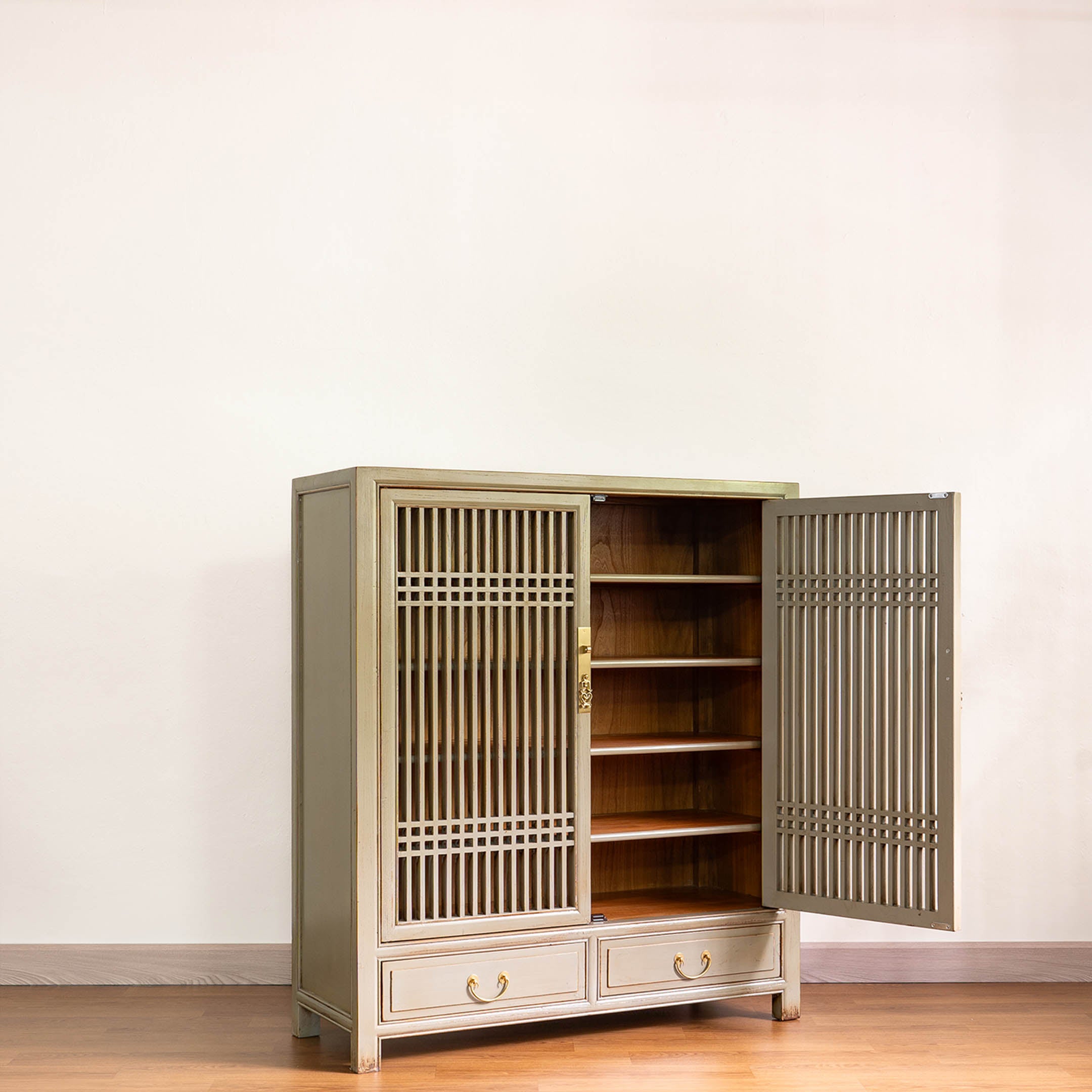 Traditional Lattice Door Cabinet