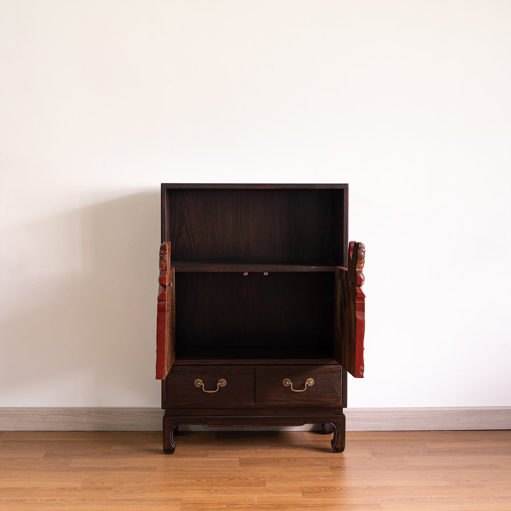 Two-Door Chinese Heritage Fish/Vase Cabinet