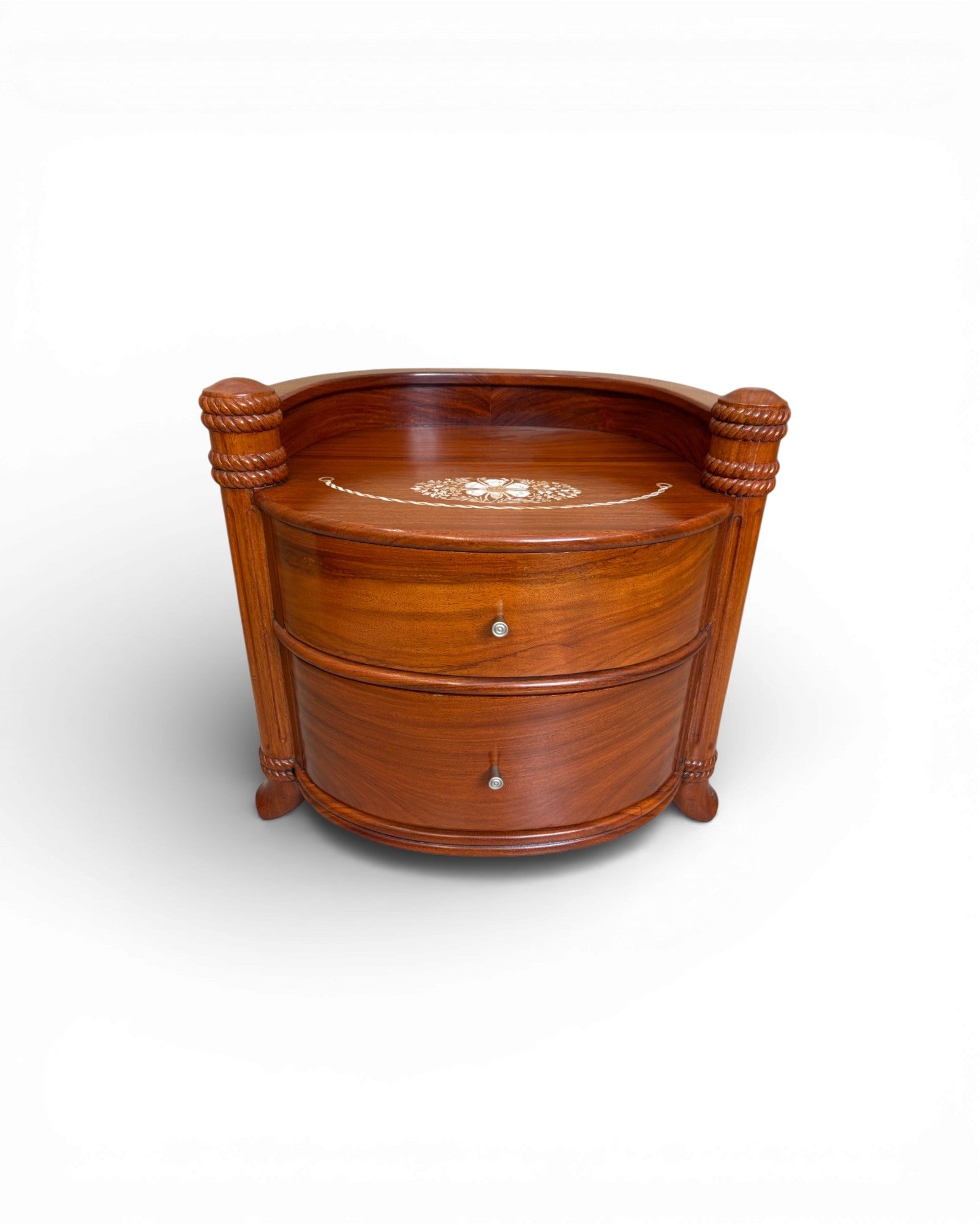 Art Deco Rosewood & Leather Armchair Set - Reproduction