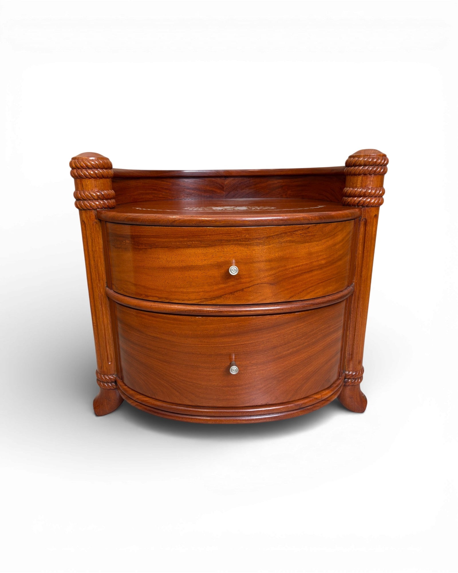 Art Deco Rosewood & Leather Armchair Set - Reproduction