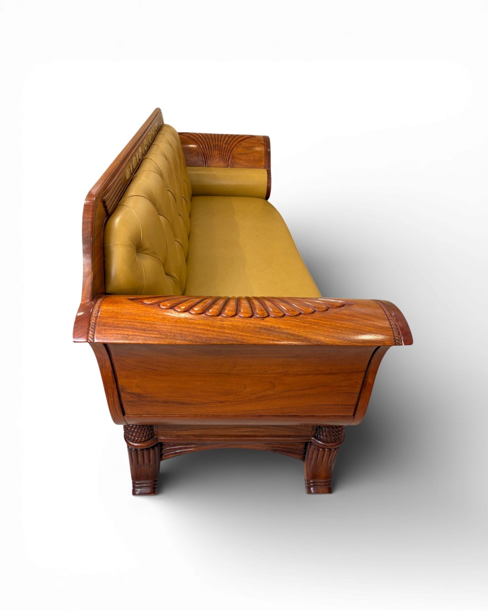 Art Deco Rosewood & Leather Armchair Set - Reproduction