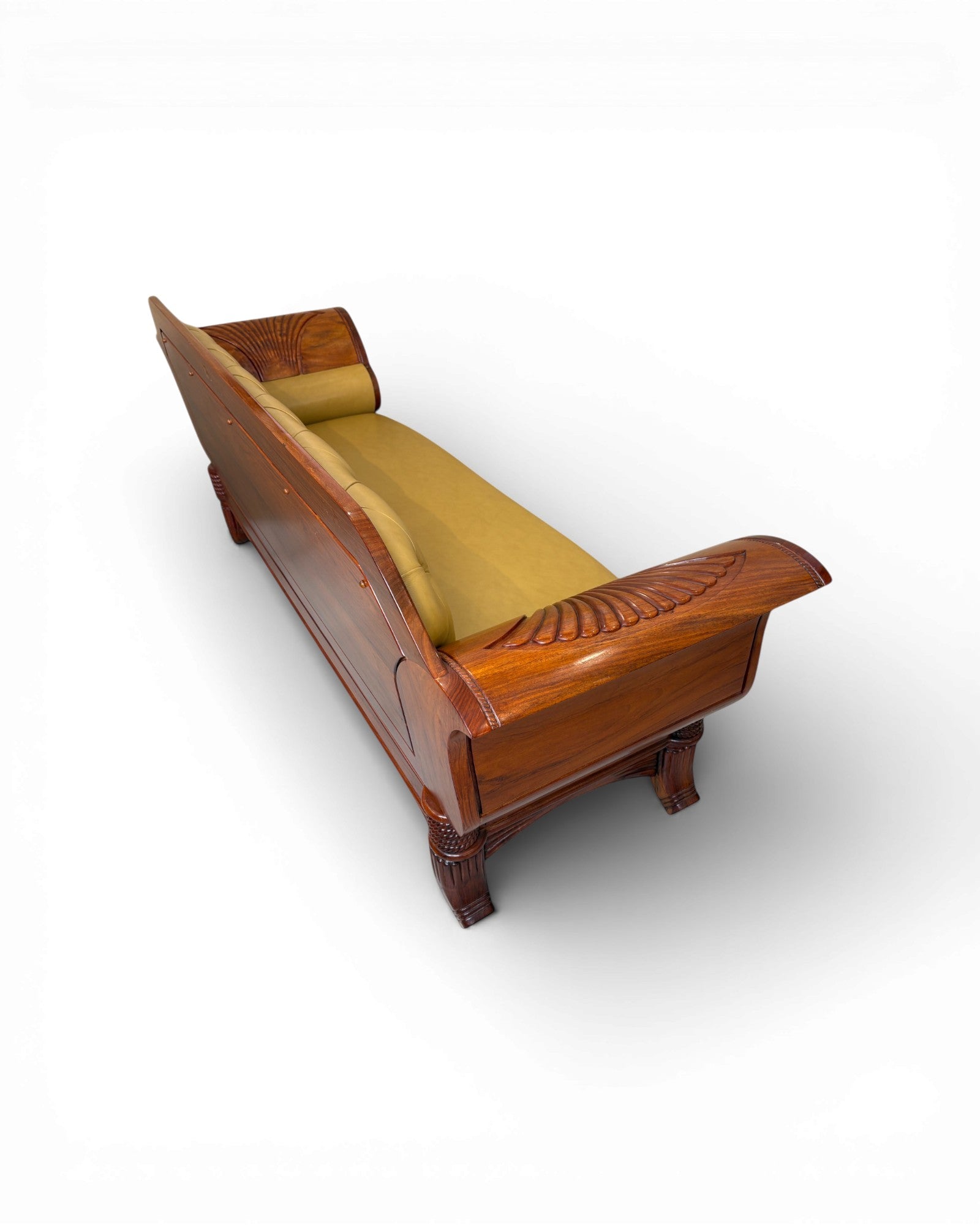 Art Deco Rosewood & Leather Armchair Set - Reproduction