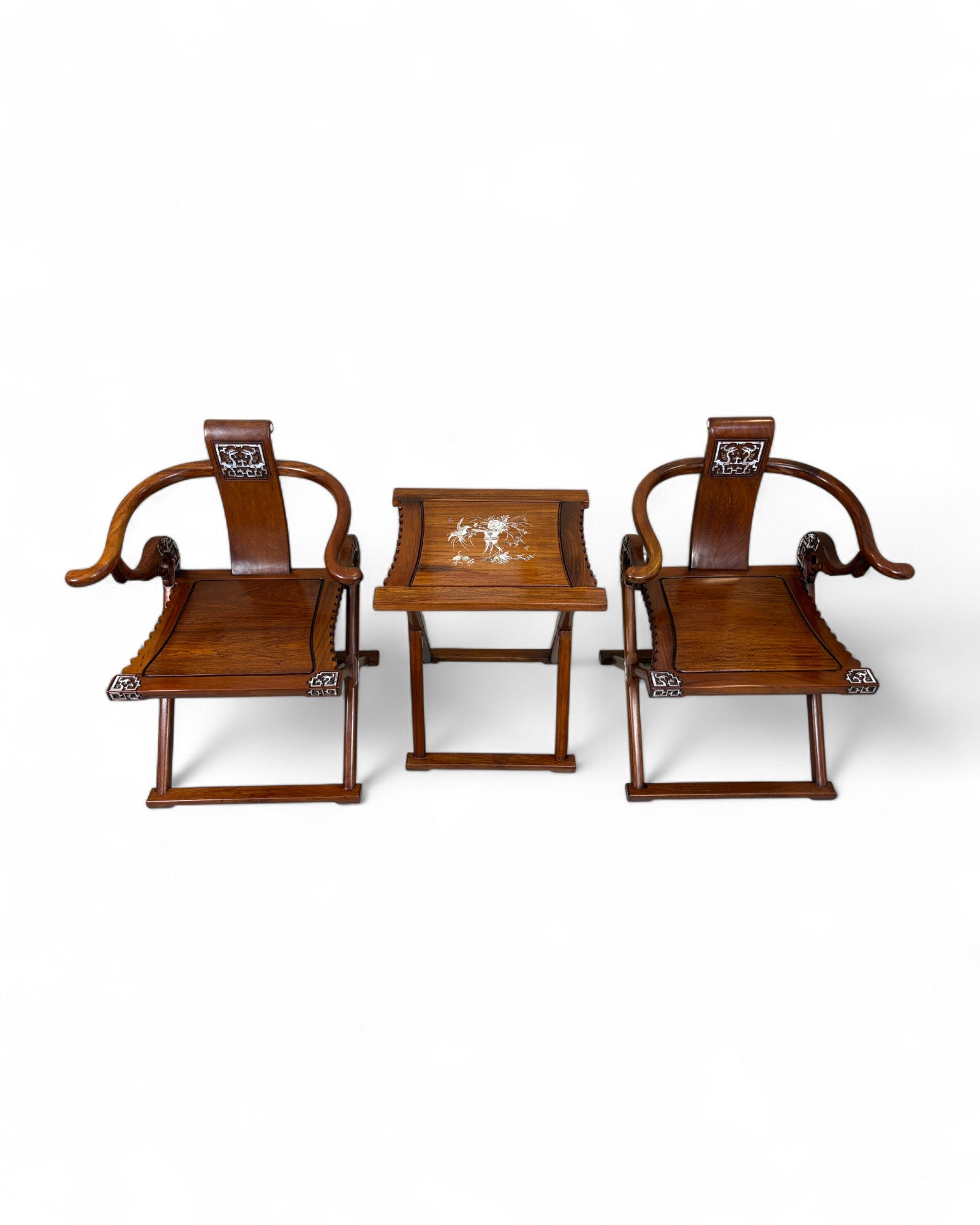 Chinese Ming Tea Set, Reproduction - 1 Table, 2 Chairs