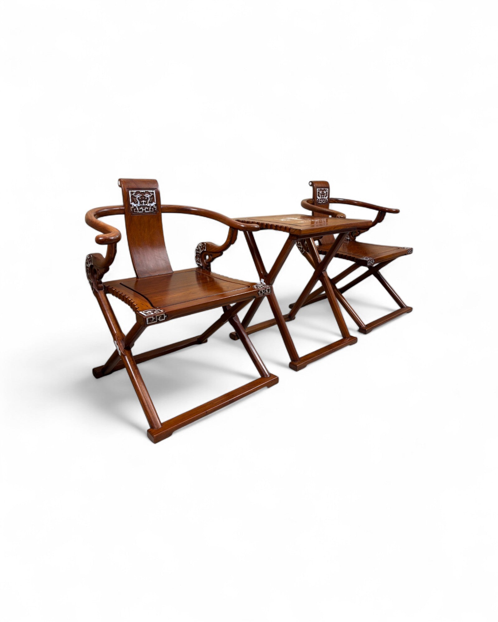 Chinese Ming Tea Set, Reproduction - 1 Table, 2 Chairs