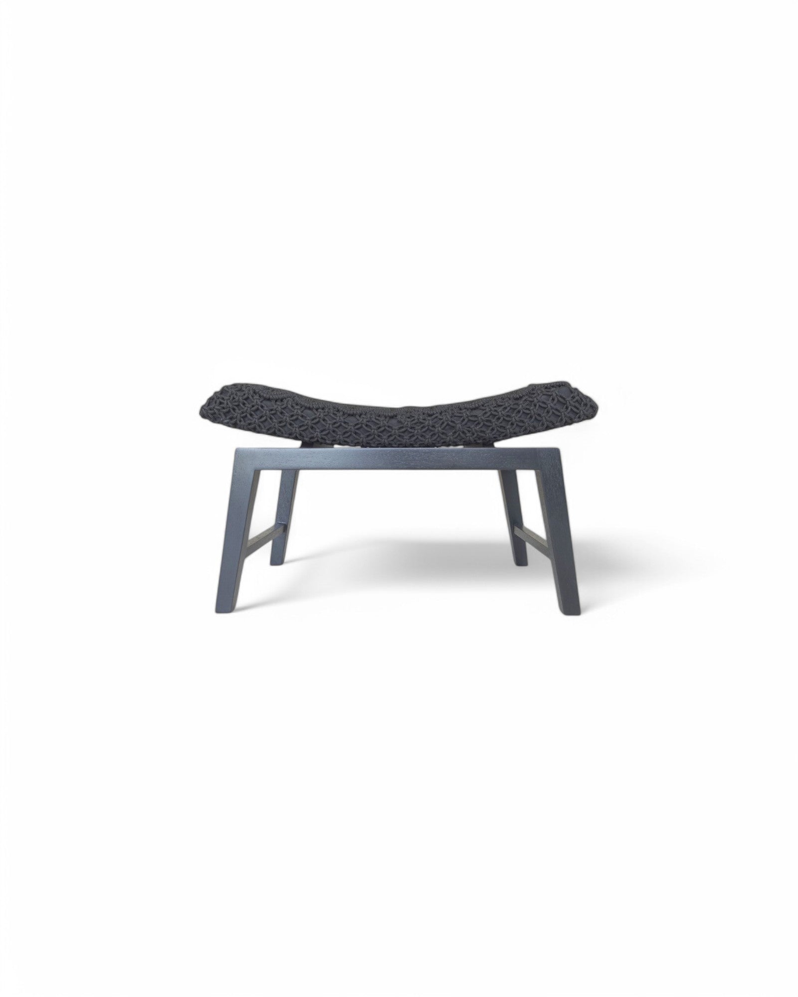 Antix Macrame Stool - Black
