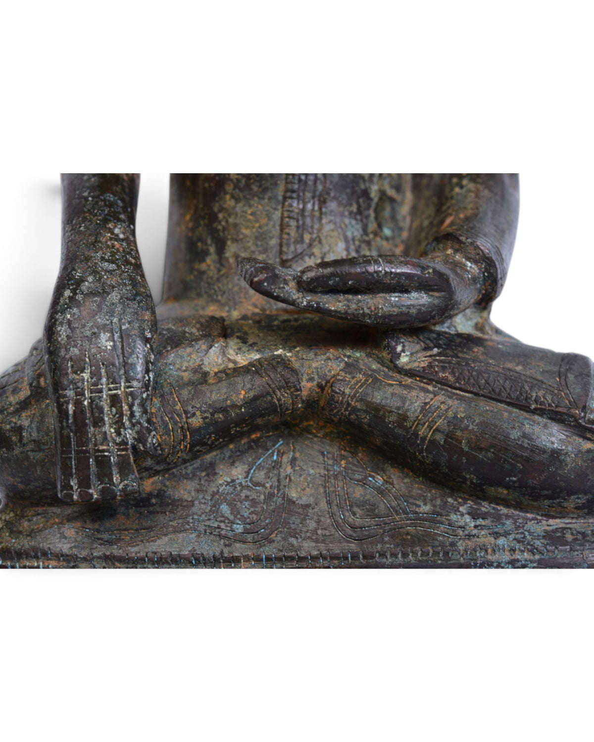 Burmese Bronze Seated Buddha Lotus Base, Shan Period