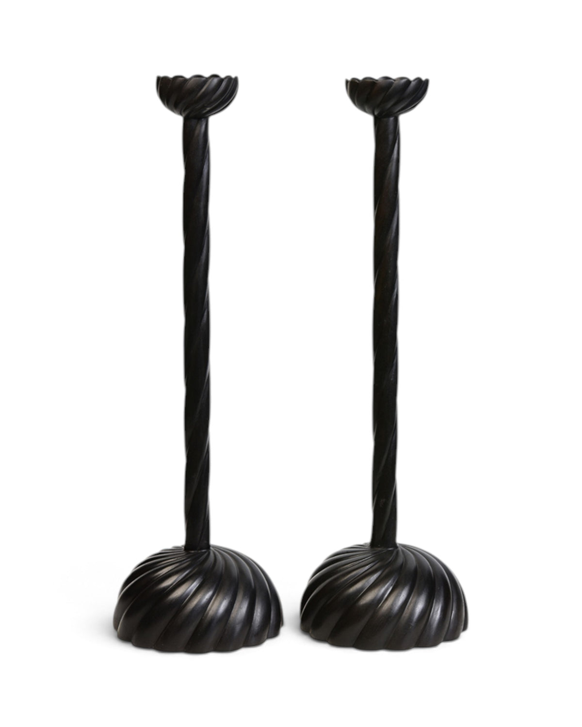 A Pair of Bronze Candlesticks - Set of 2