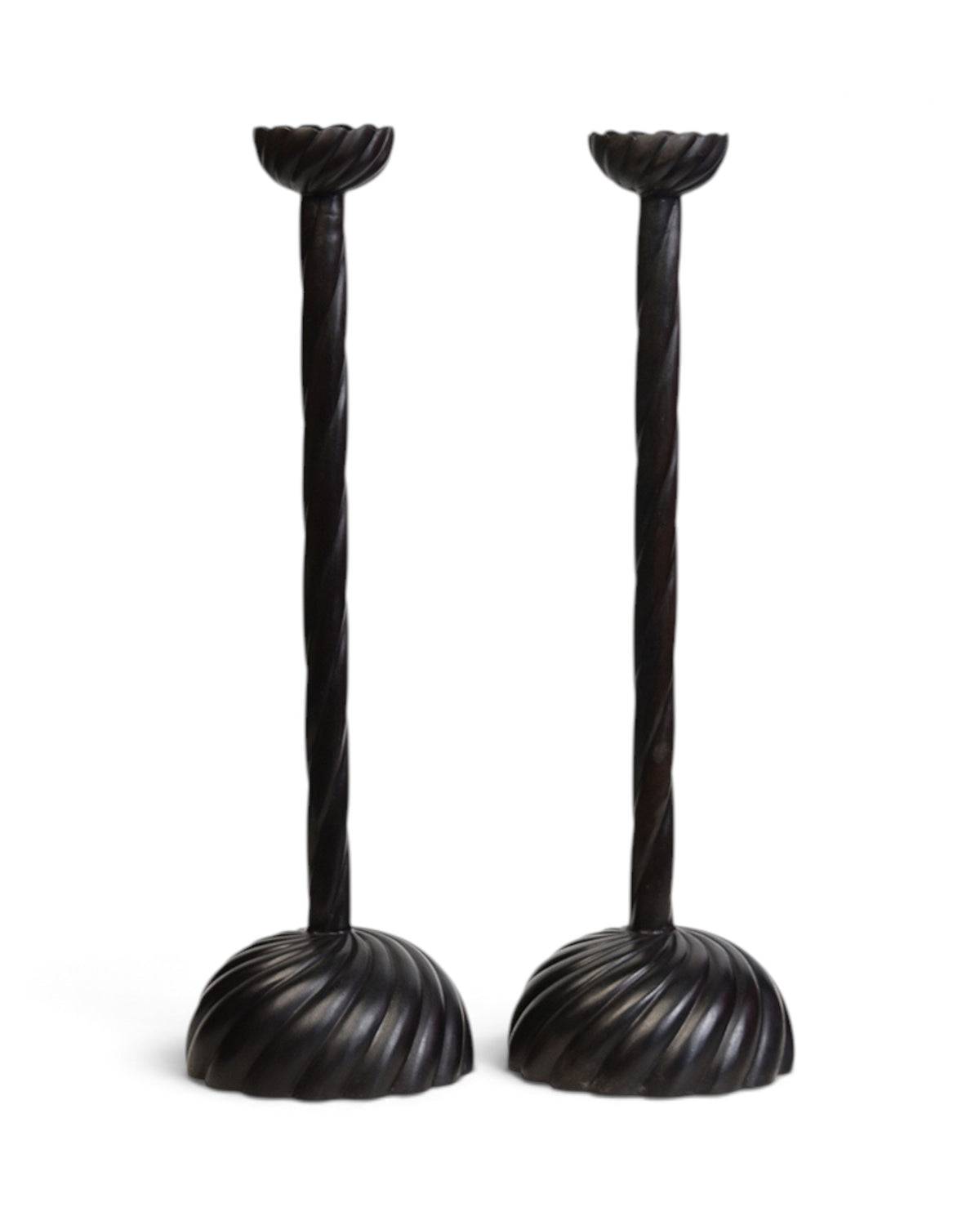 A Pair of Bronze Candlesticks - Set of 2