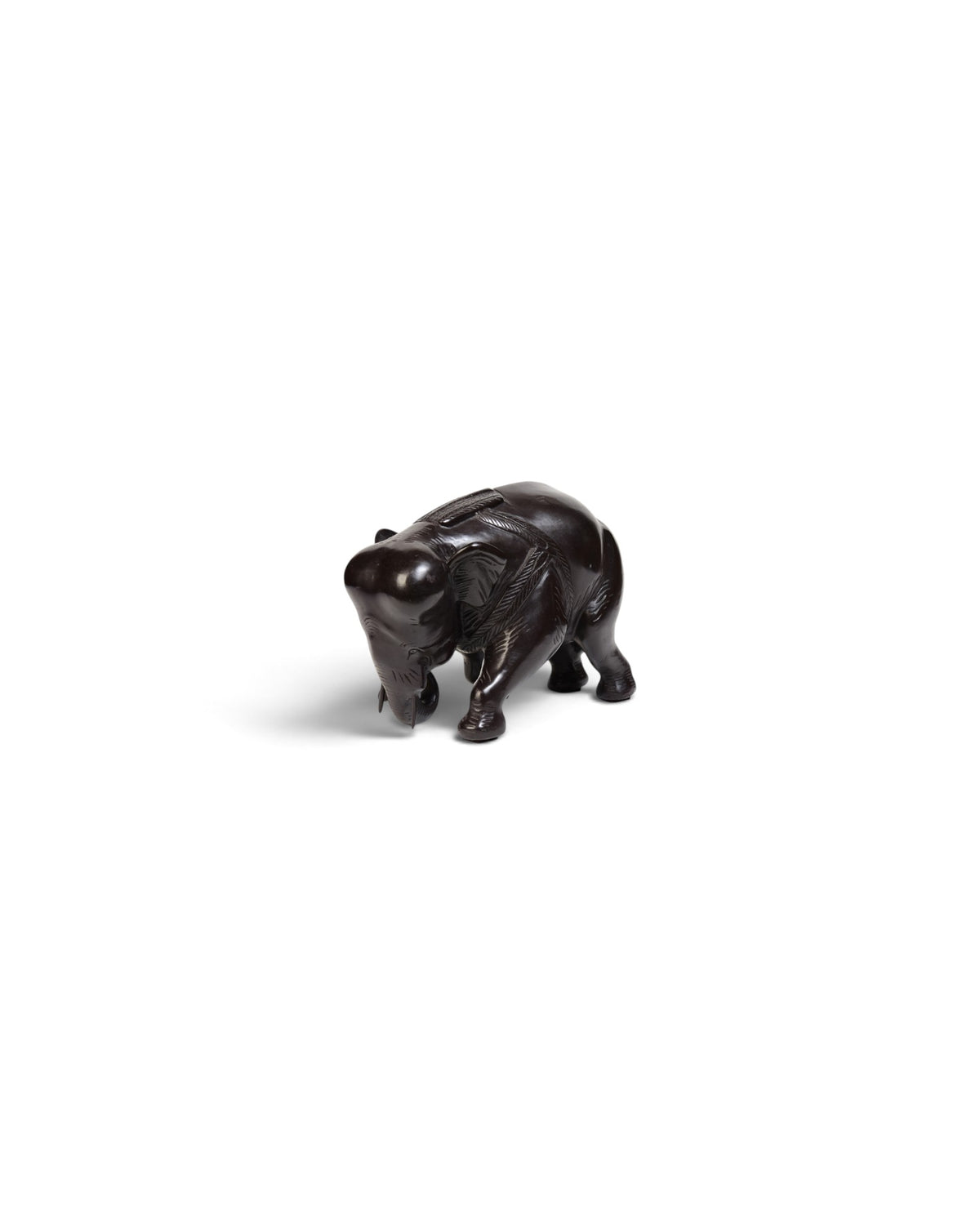 Finely Cast Asian Bronze Walking Elephant Animal Statue