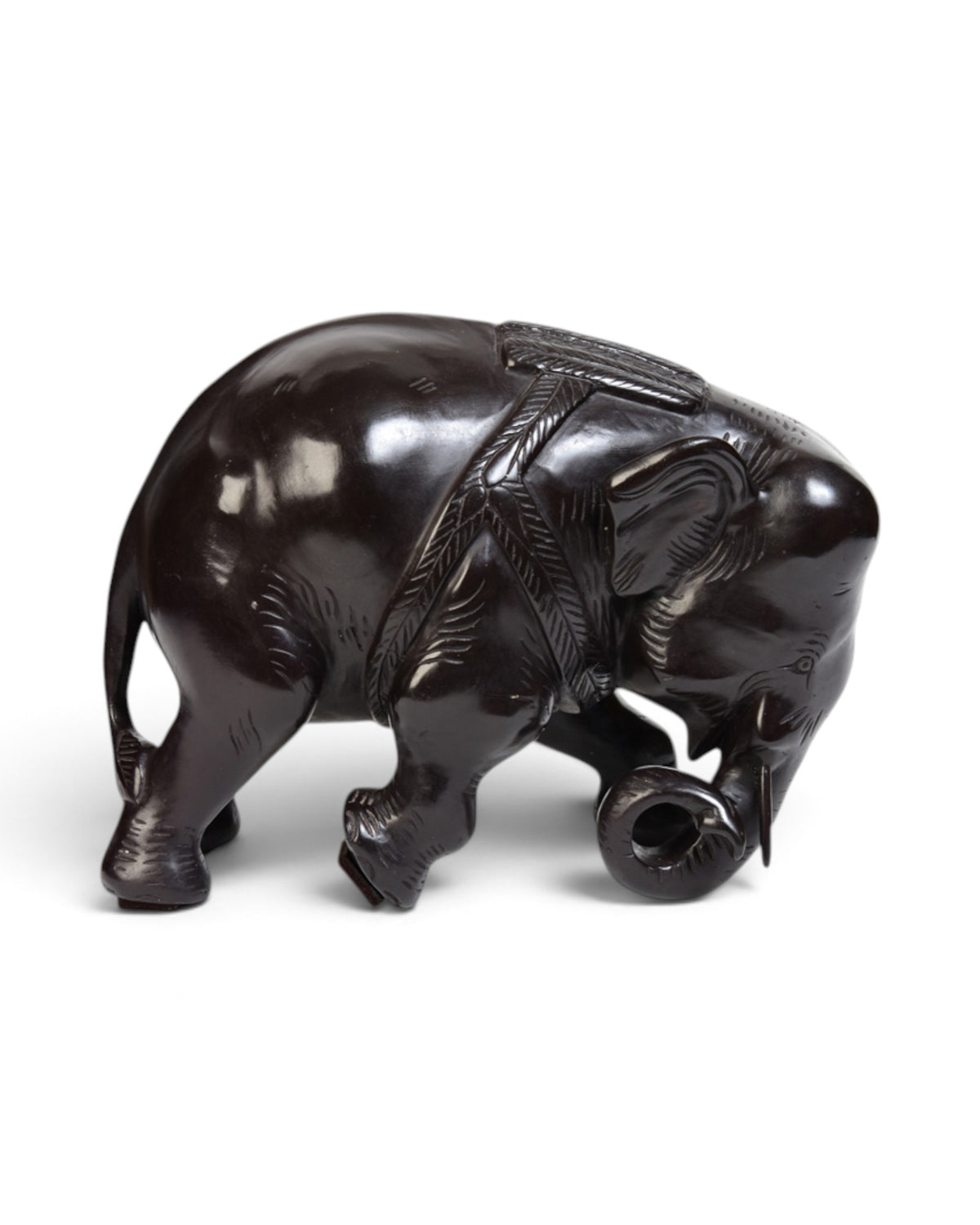 Finely Cast Asian Bronze Walking Elephant Animal Statue