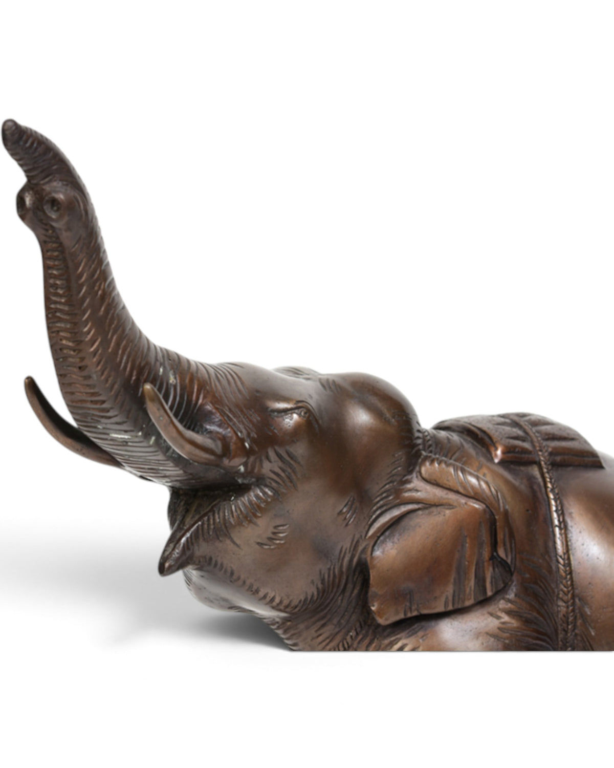 Finely Cast Asian Bronze Elephant Animal Statue