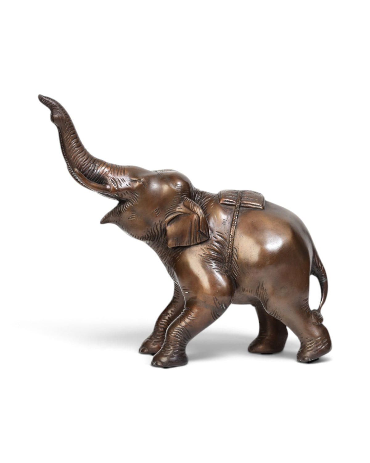 Finely Cast Asian Bronze Elephant Animal Statue