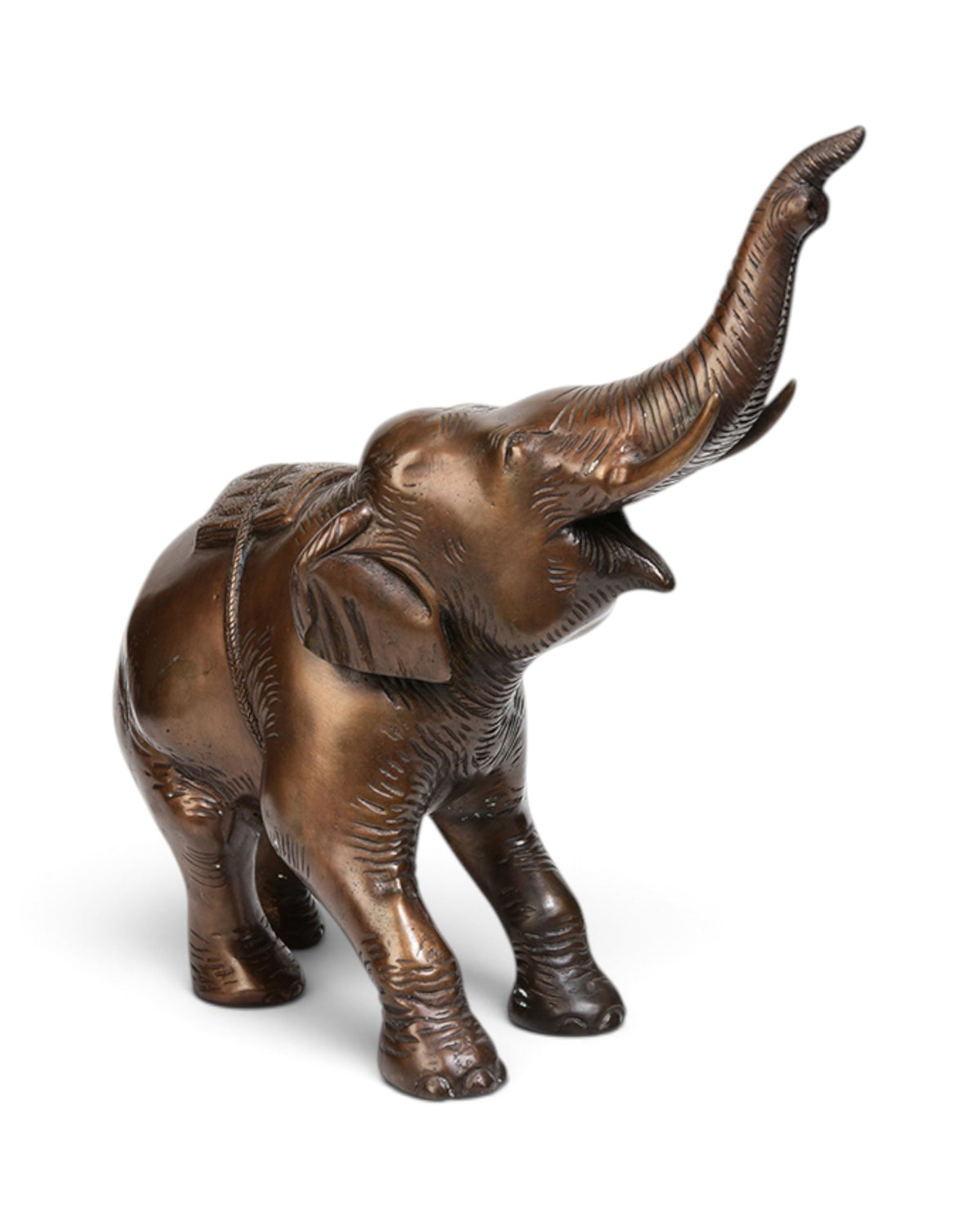 Finely Cast Asian Bronze Elephant Animal Statue