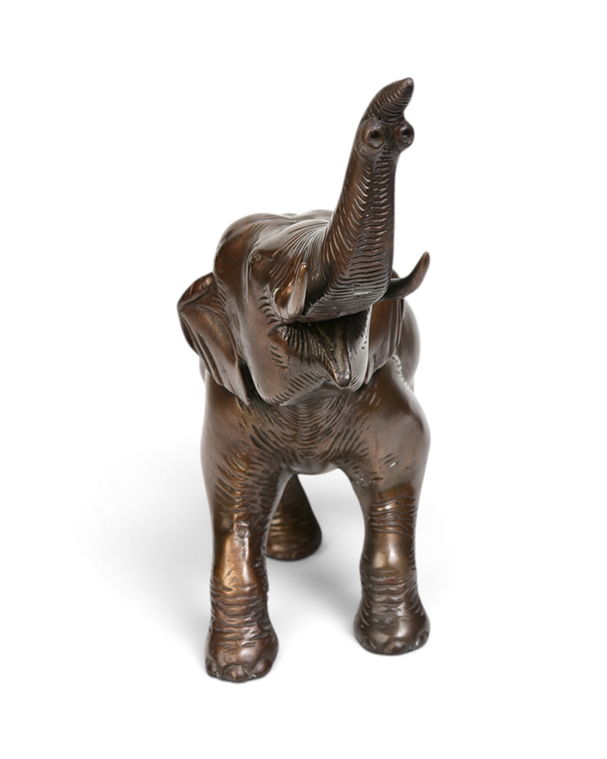 Finely Cast Asian Bronze Elephant Animal Statue