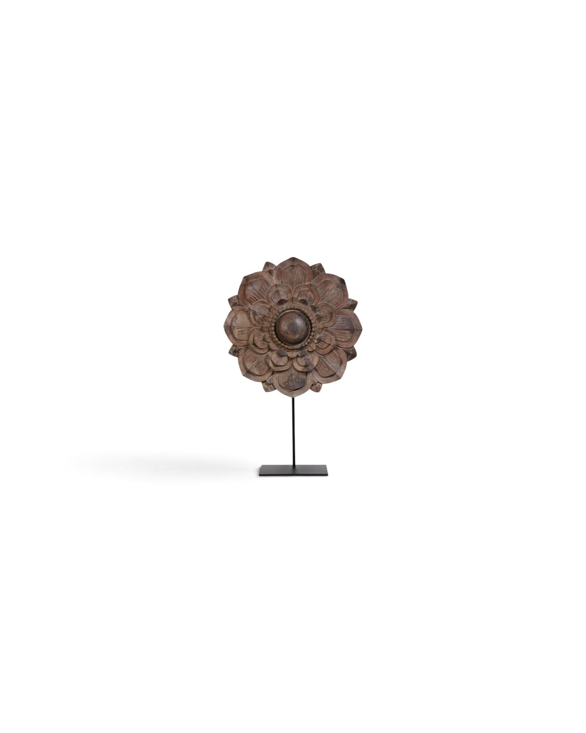 Large Burmese Wooden Flower Mandalay Decoration with Stand
