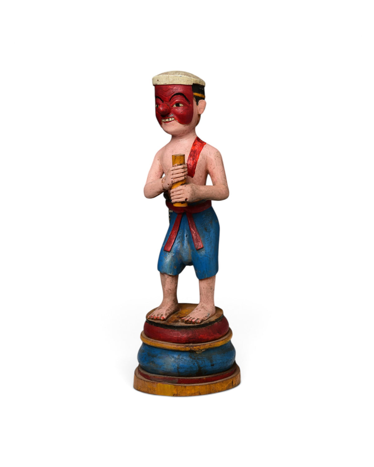 Burmese Wooden Standing Figure, Mandalay Period