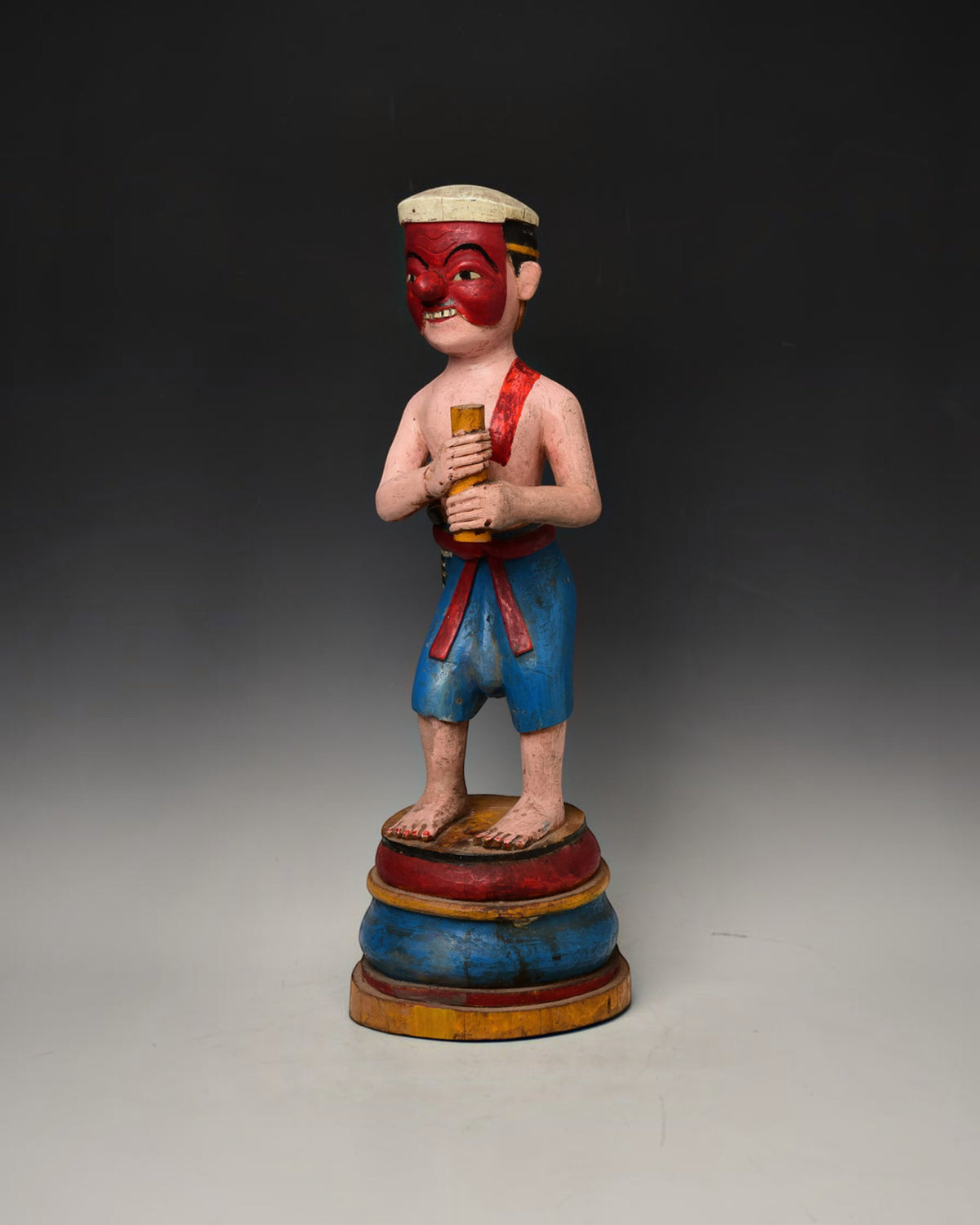 Burmese Wooden Standing Figure, Mandalay Period