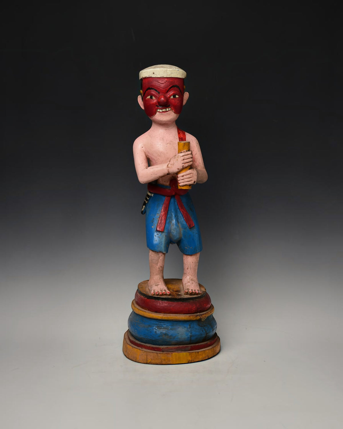 Burmese Wooden Standing Figure, Mandalay Period