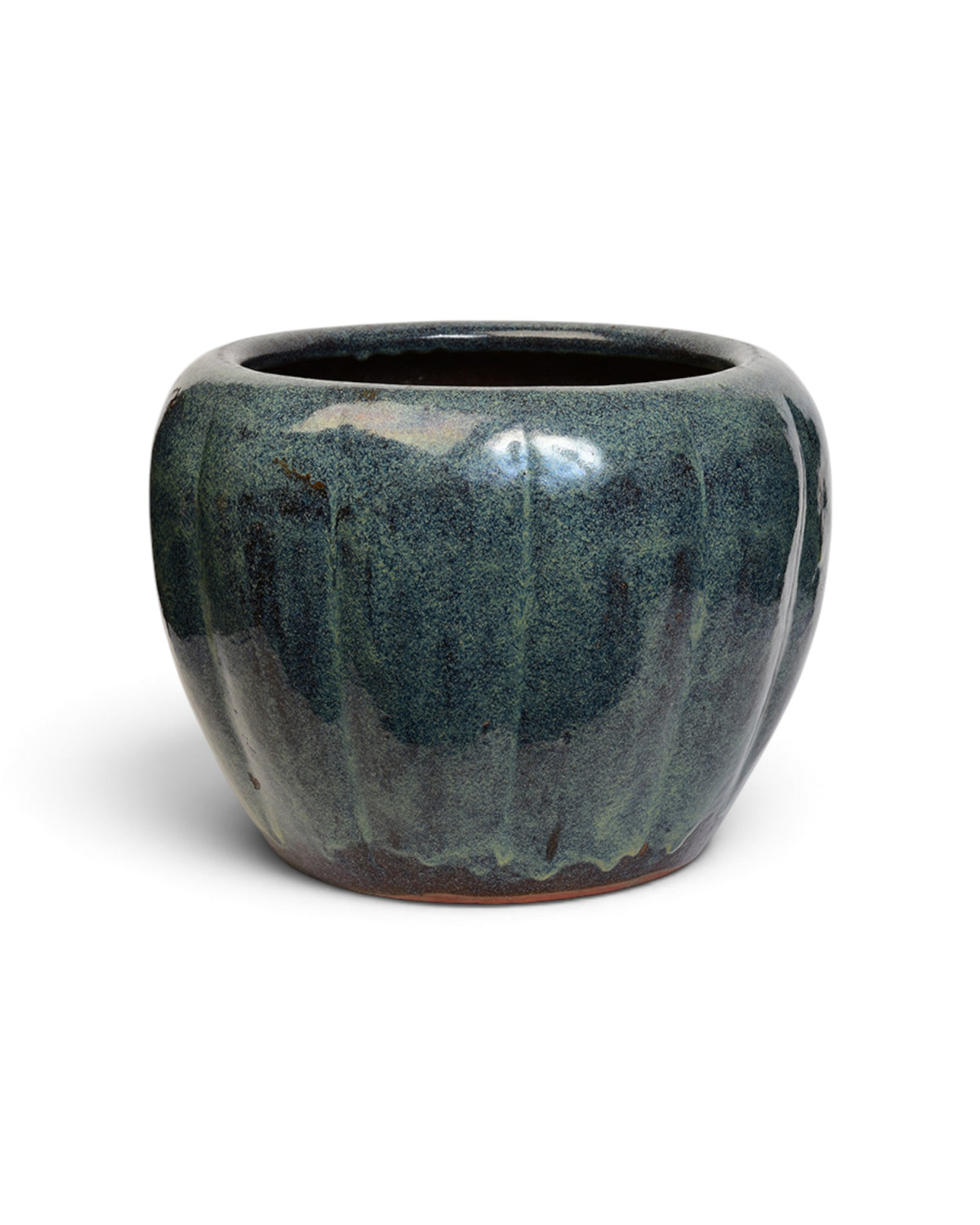 Mottled Green Glazed Japanese Ceramic Jar 19th Century