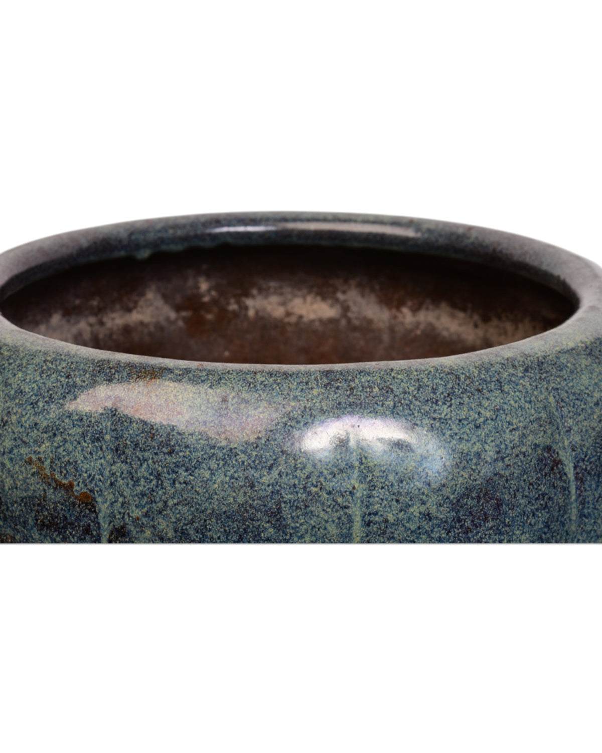 Mottled Green Glazed Japanese Ceramic Jar 19th Century