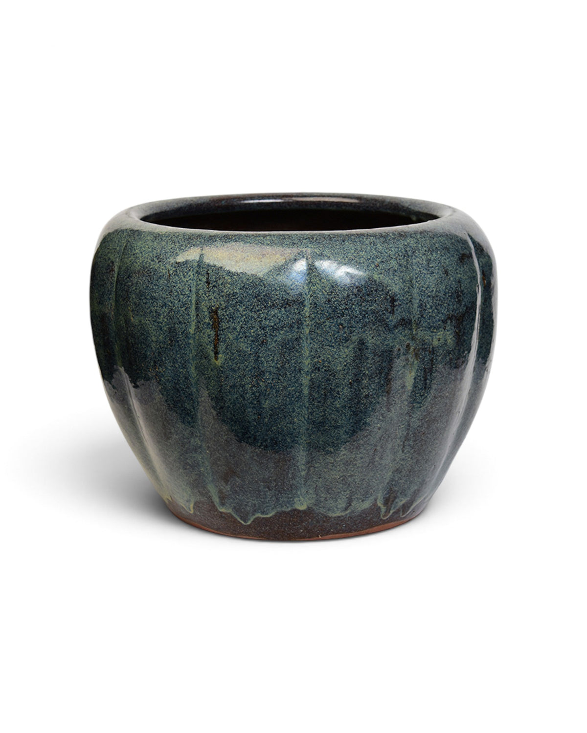 Mottled Green Glazed Japanese Ceramic Jar 19th Century