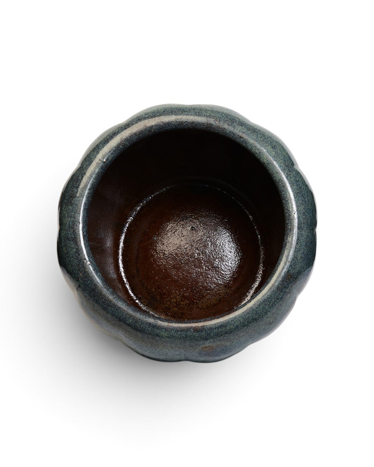 Mottled Green Glazed Japanese Ceramic Jar 19th Century