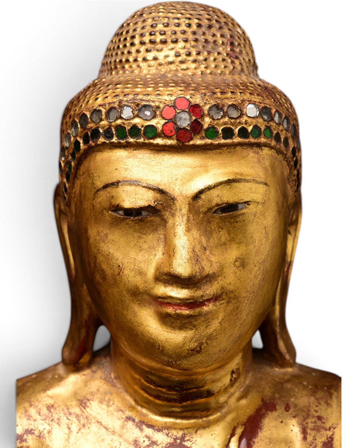 Burmese Wooden Standing Buddha Mandalay Style with Stand