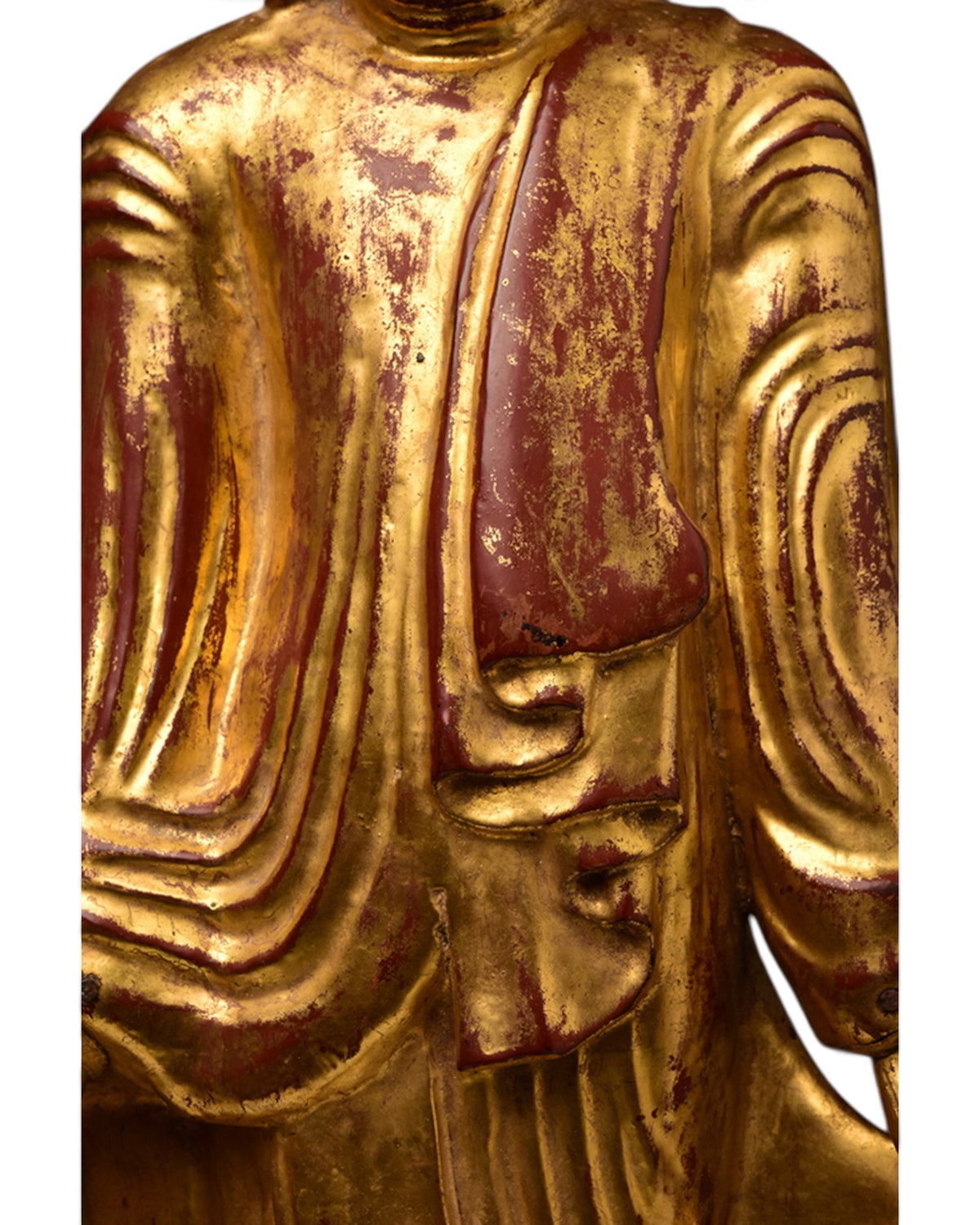 Burmese Wooden Standing Buddha Mandalay Style with Stand