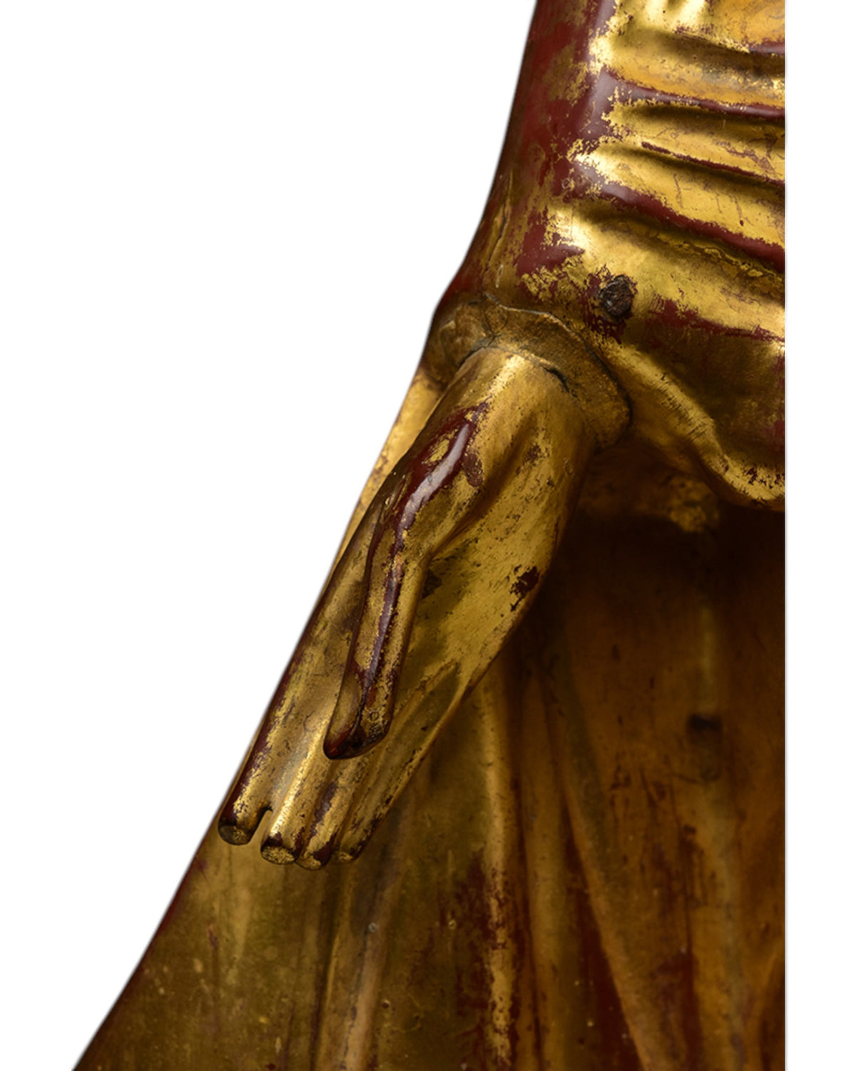 Burmese Wooden Standing Buddha Mandalay Style with Stand