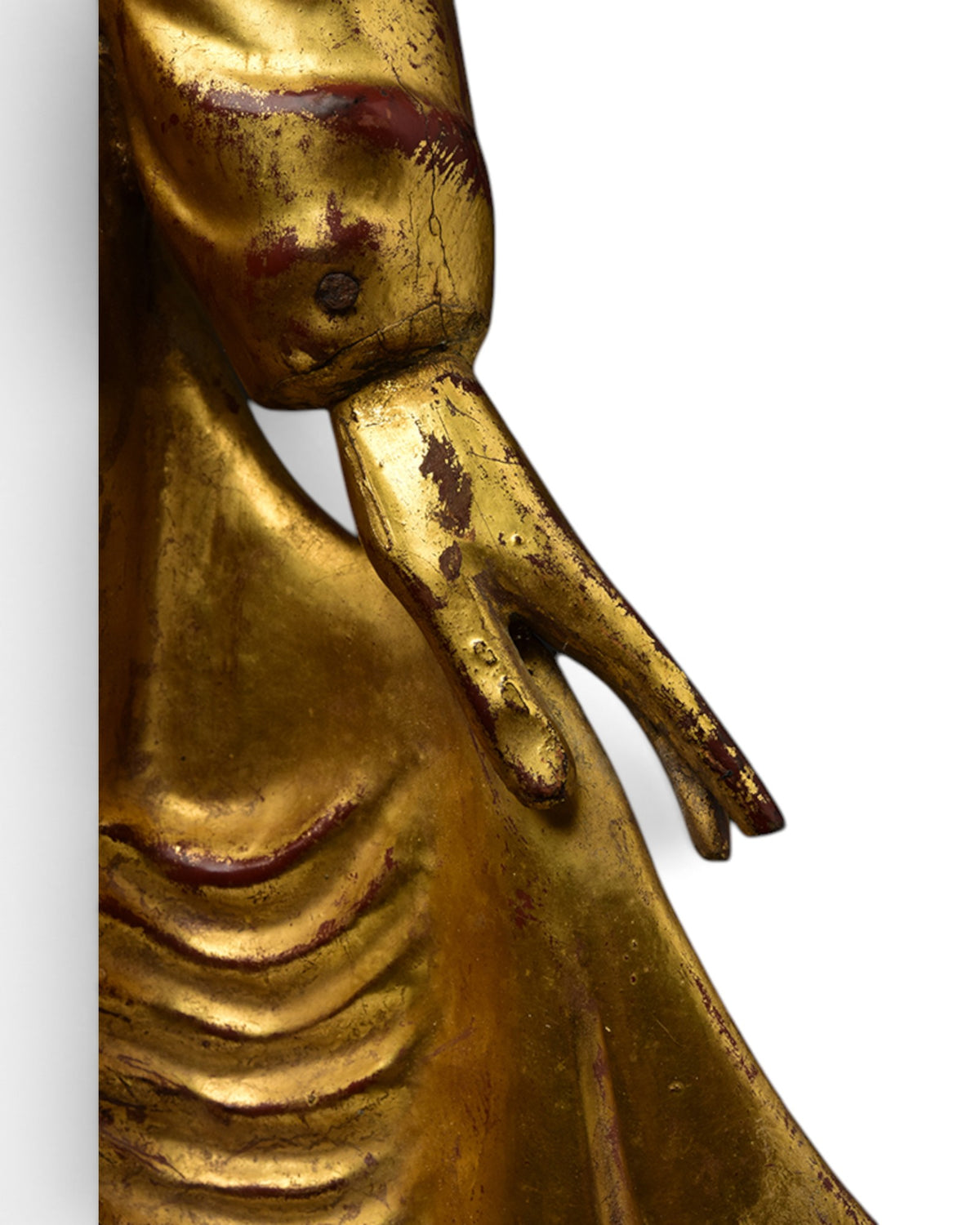 Burmese Wooden Standing Buddha Mandalay Style with Stand