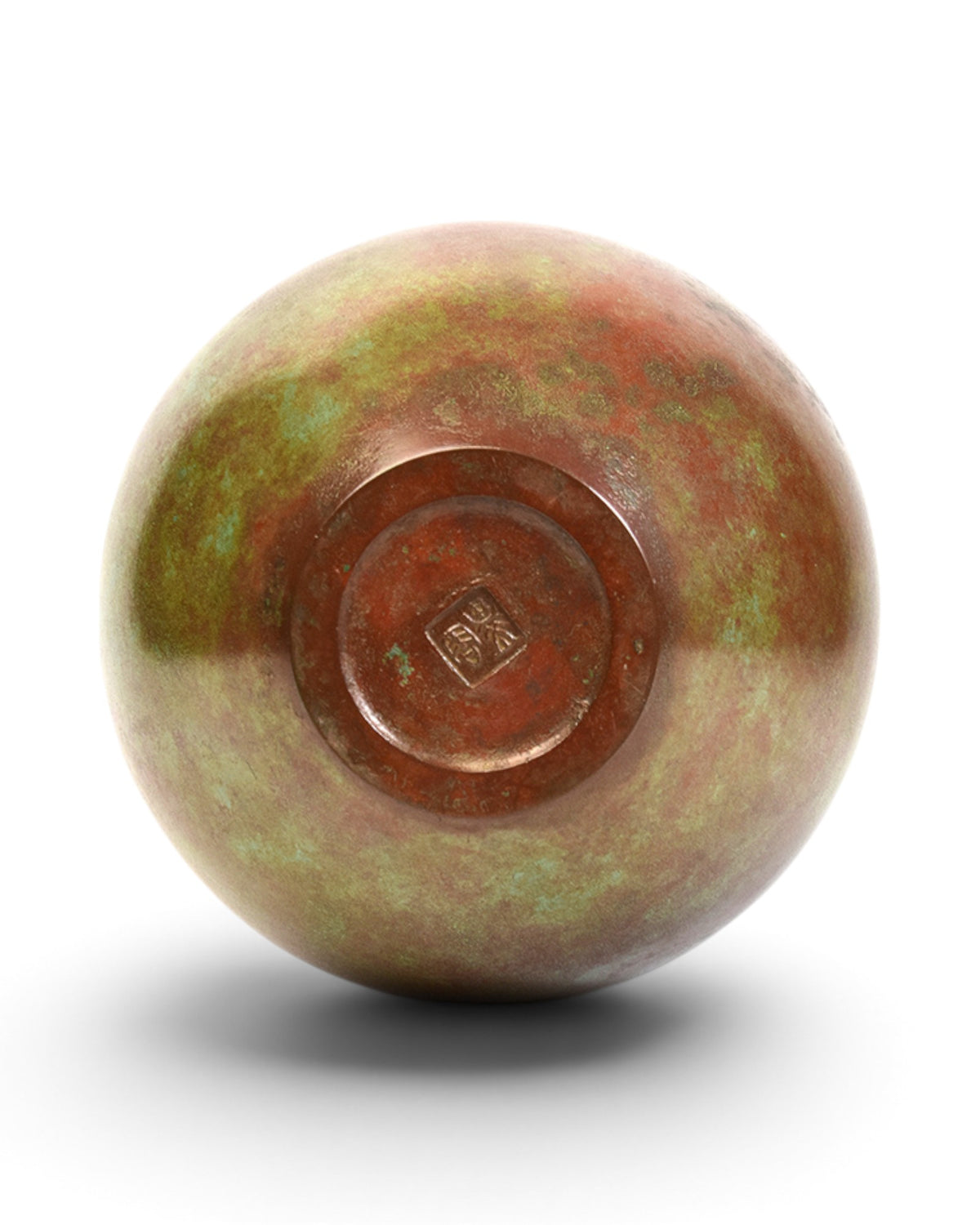 Japanese Bronze Vase in Gourd Shape with Makers Signature